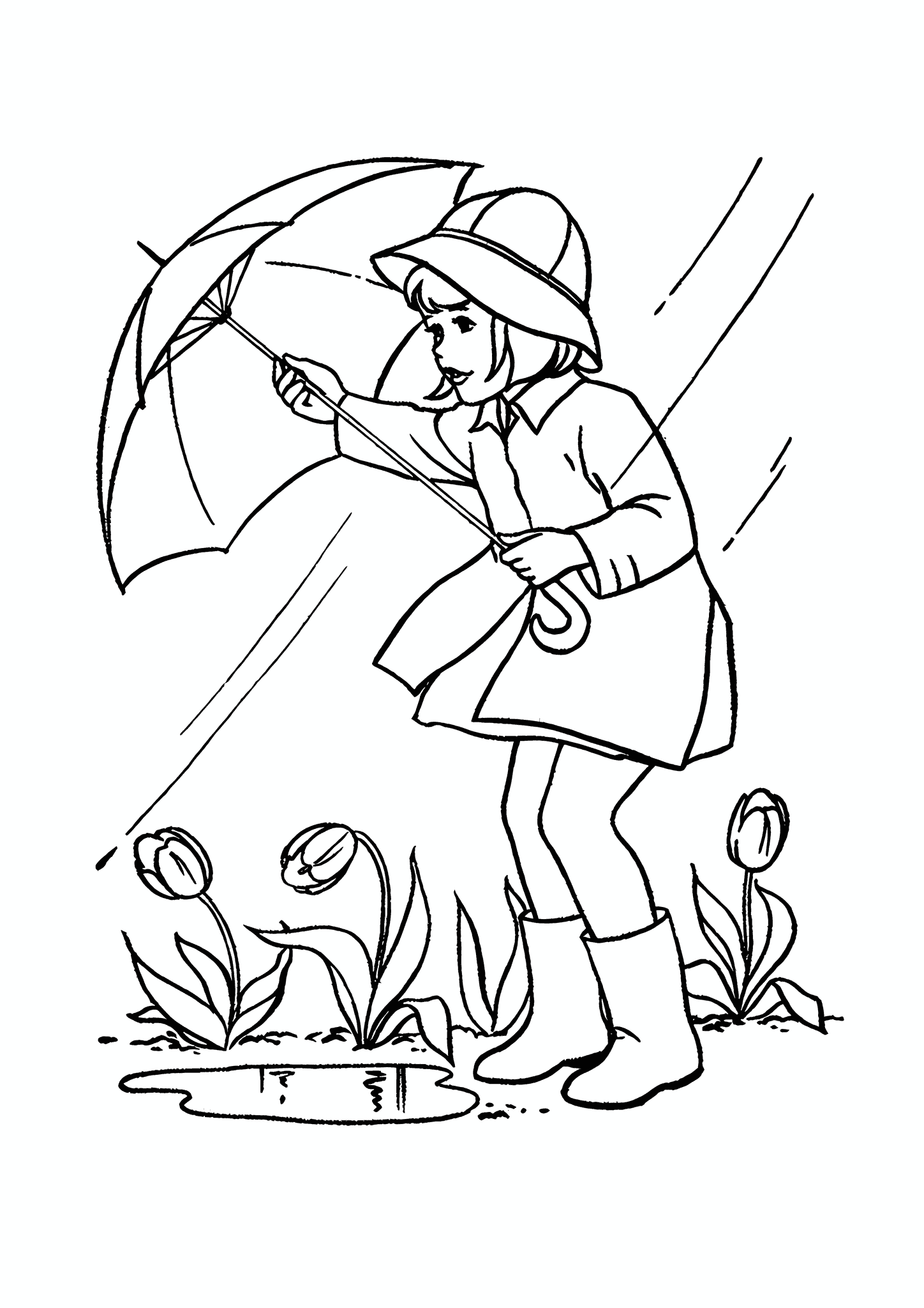 Autumn: Girl with Umbrella