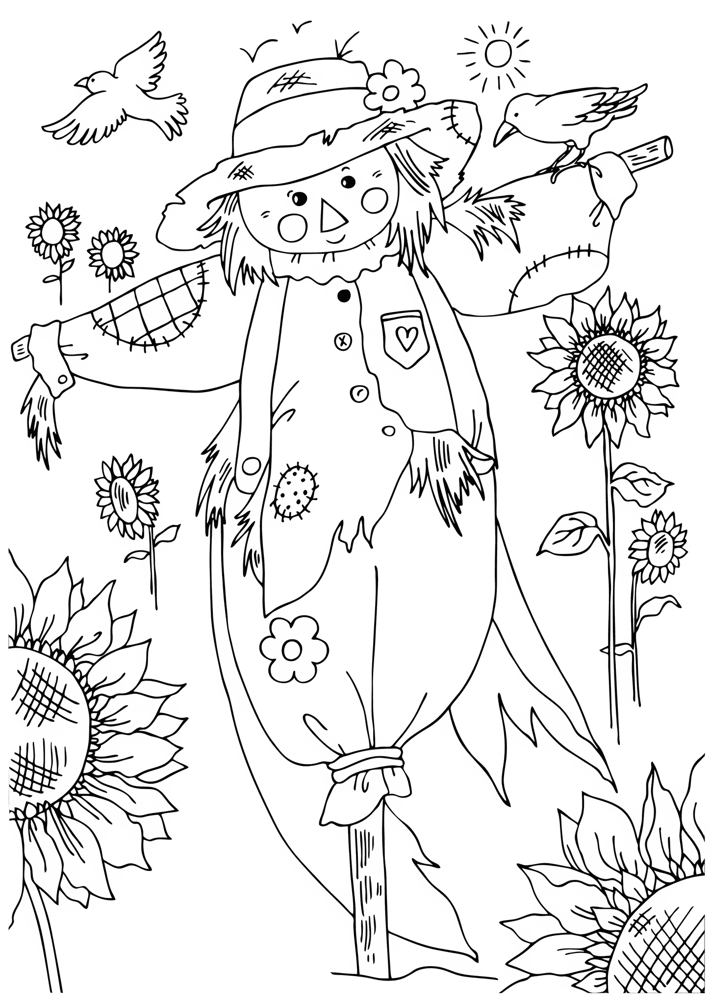 Autumn: Scarecrow in Sunflowers