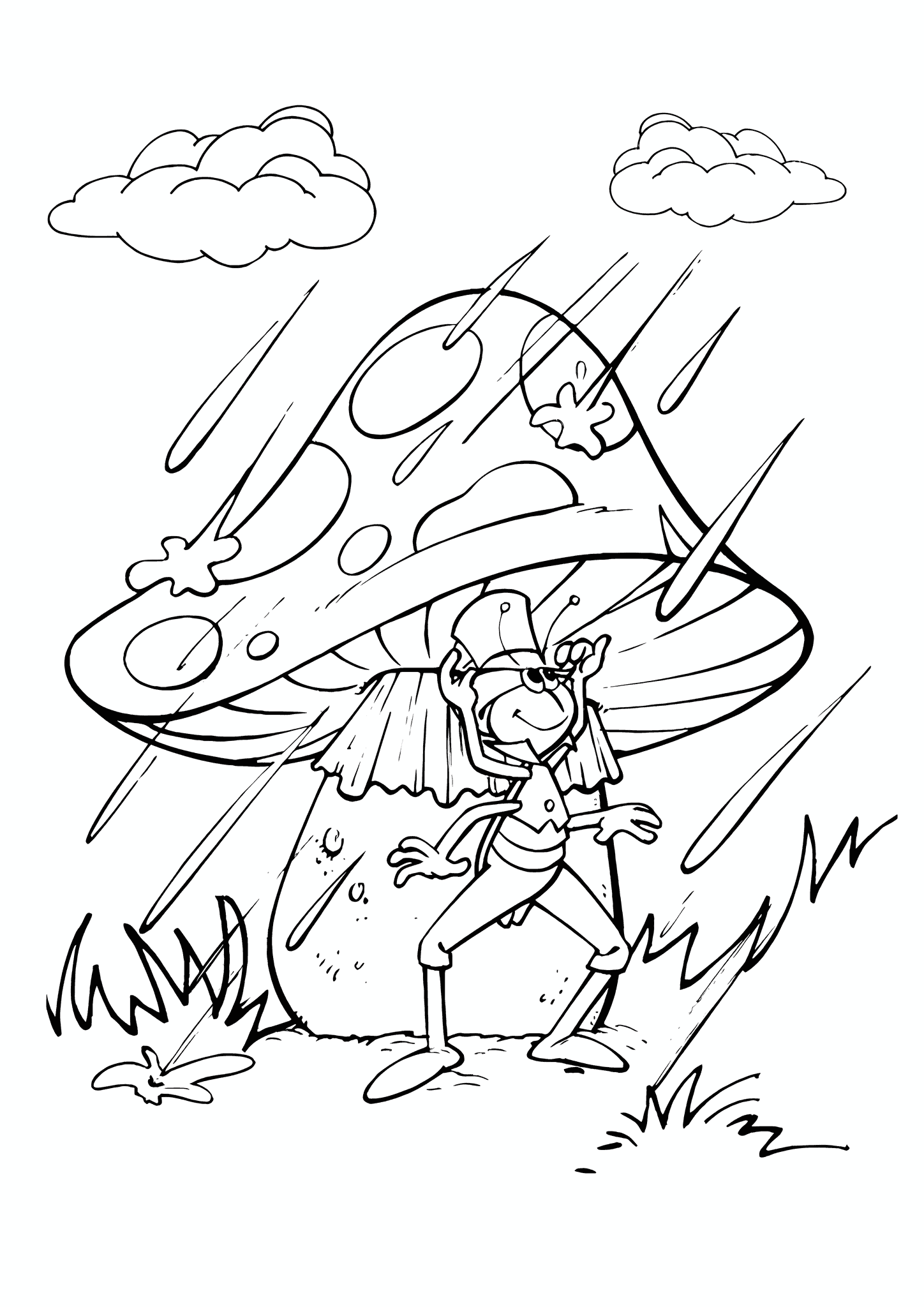 Autumn: Grasshopper Under a Fungus