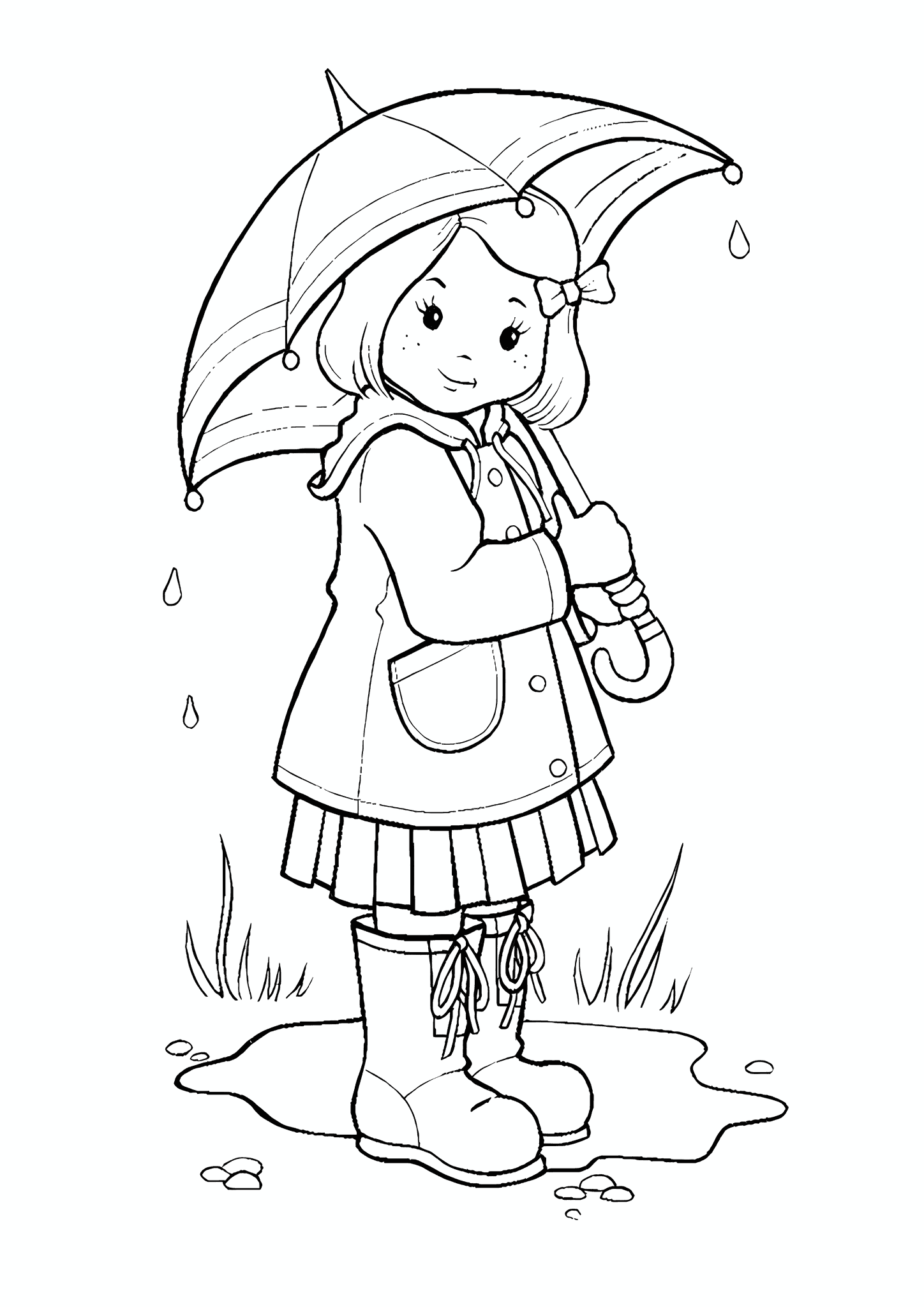 Autumn: Girl Under An Umbrella