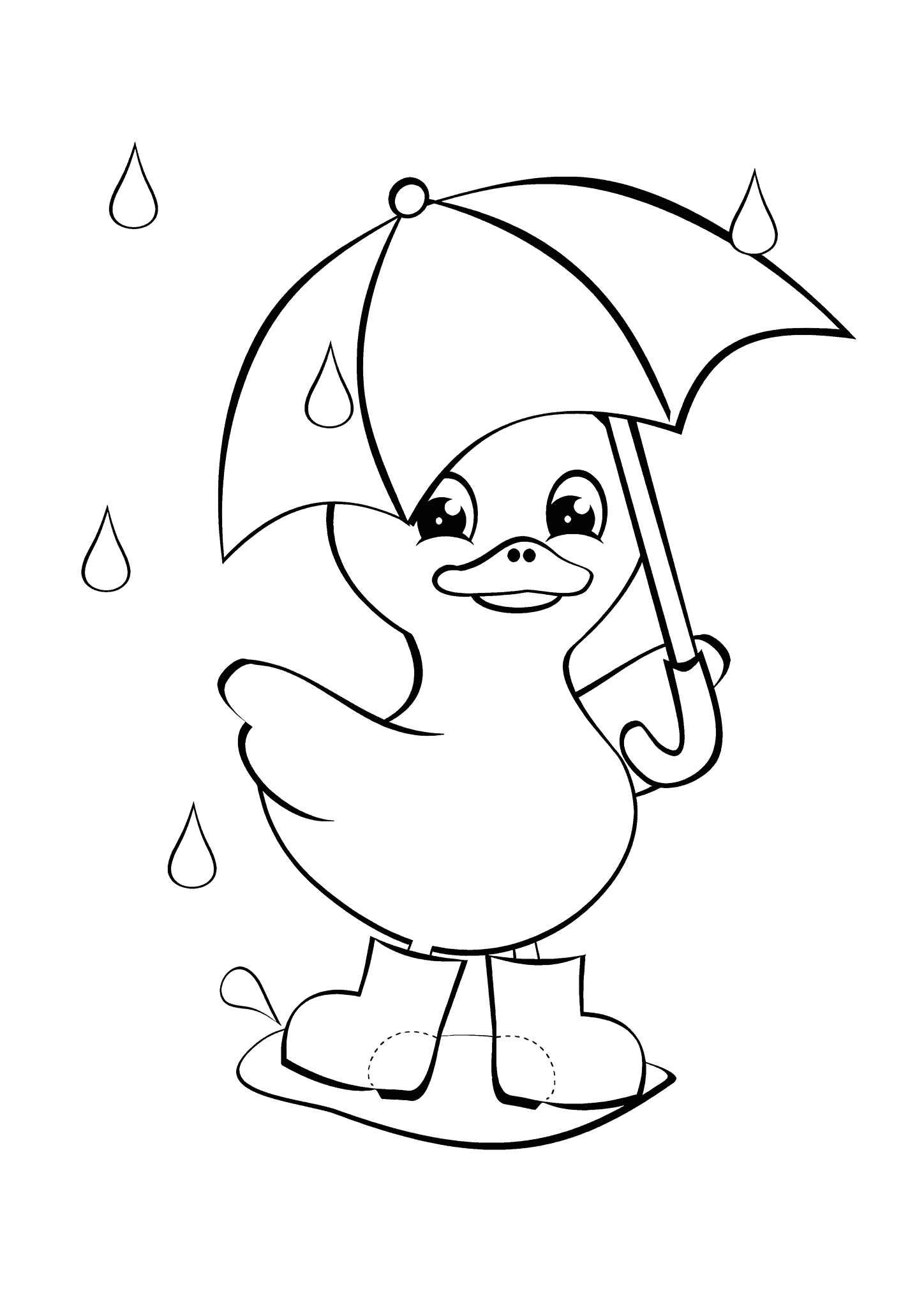 Autumn: Duckling in the Rain