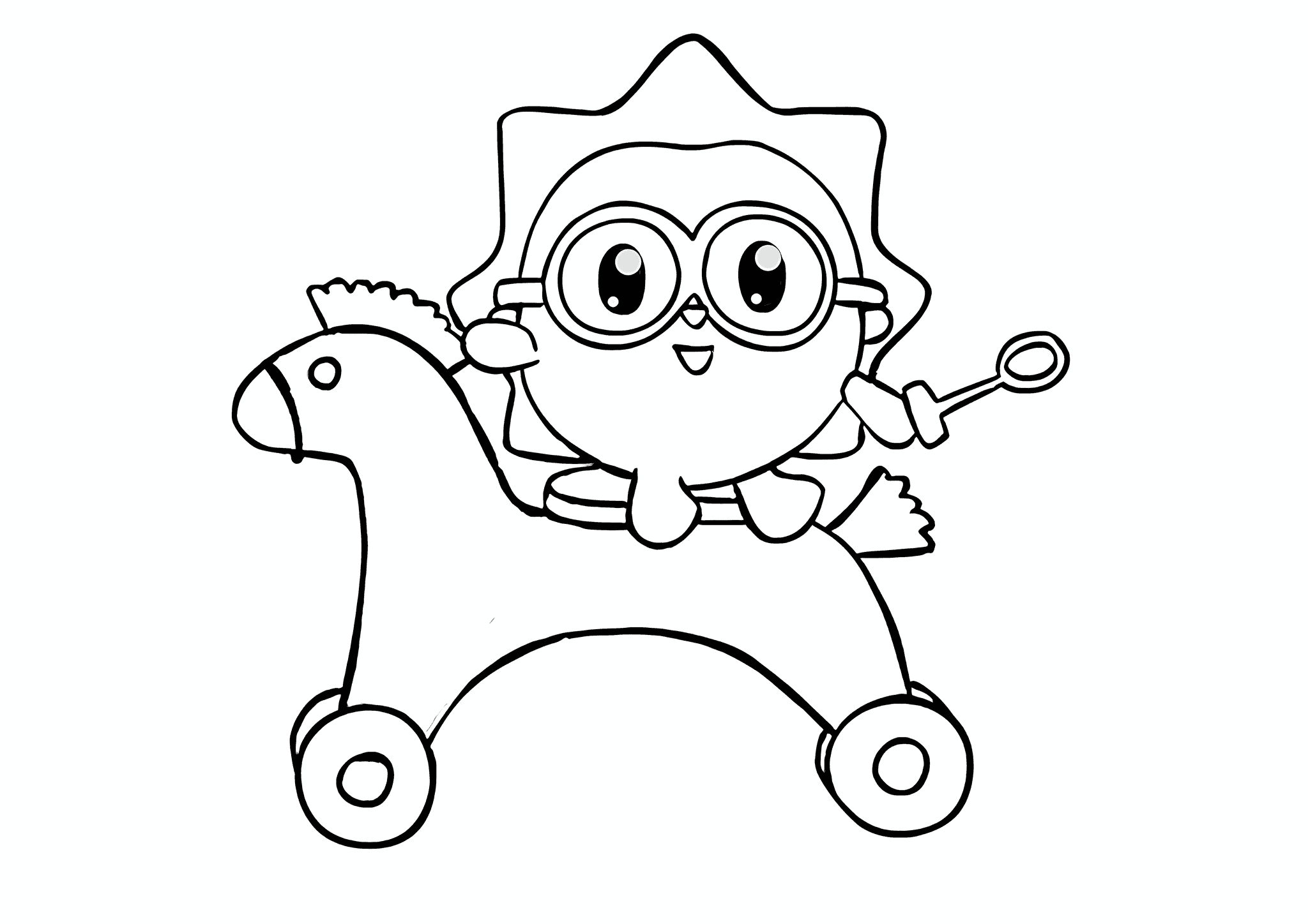 Babyriki: Hedgehog on a Toy Horse