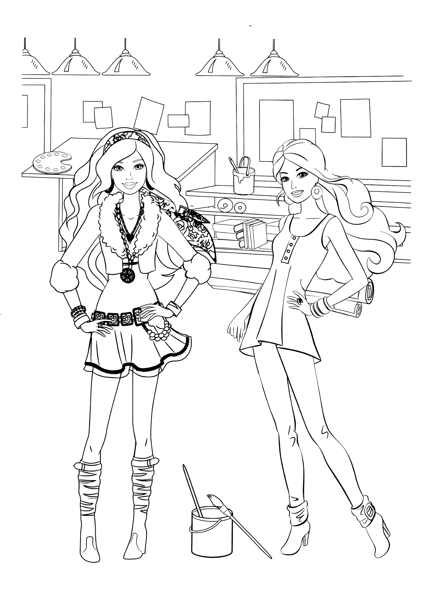 Barbie Girlfriends in the Art Workshop