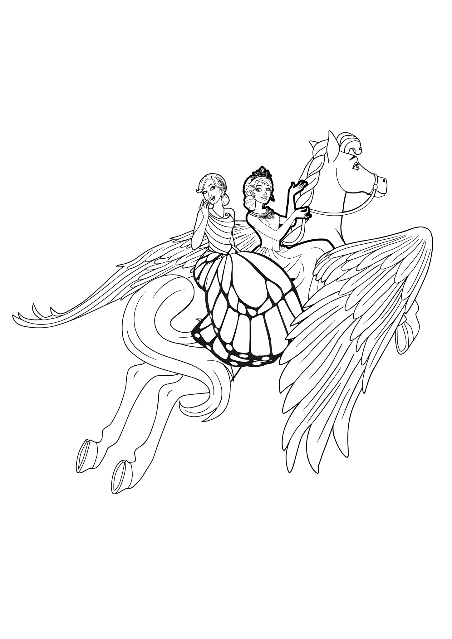Barbie Flying on a Pegasus