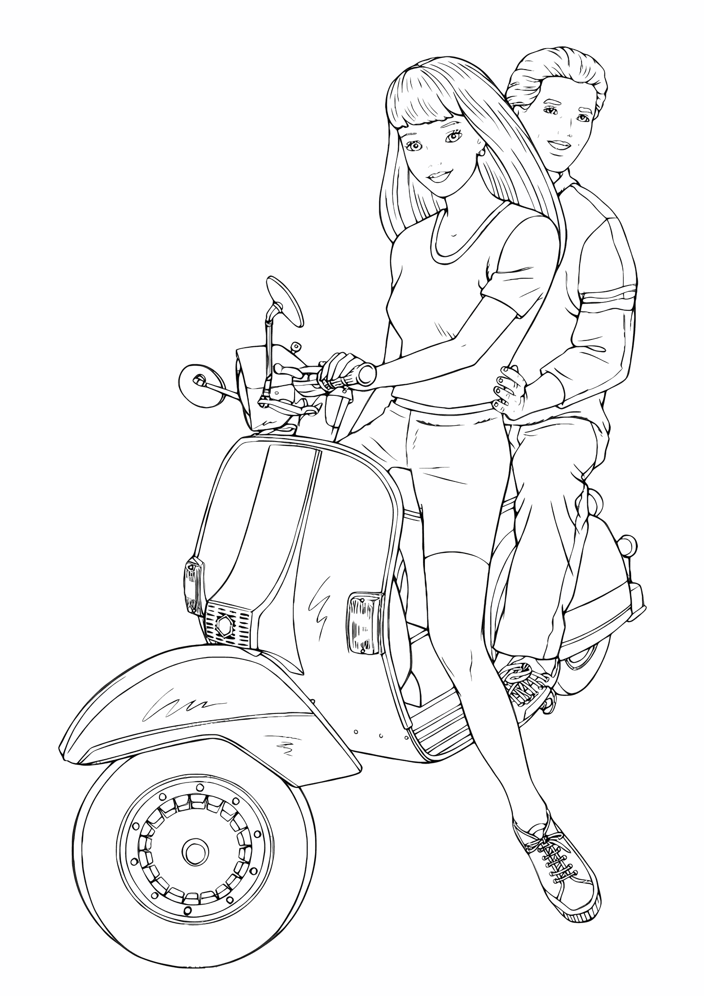 Barbie Walking on a Scooter