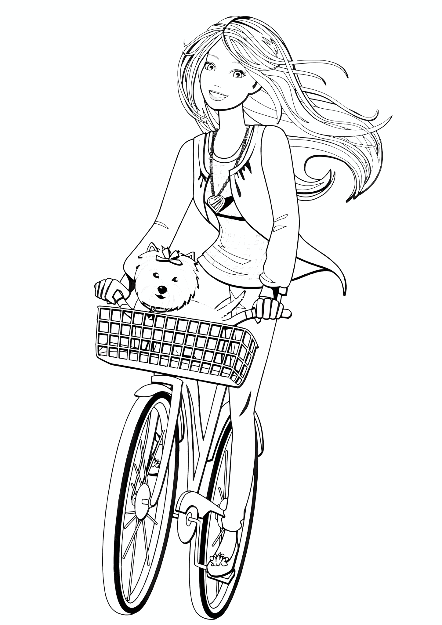 Barbie Cycling with a Pet