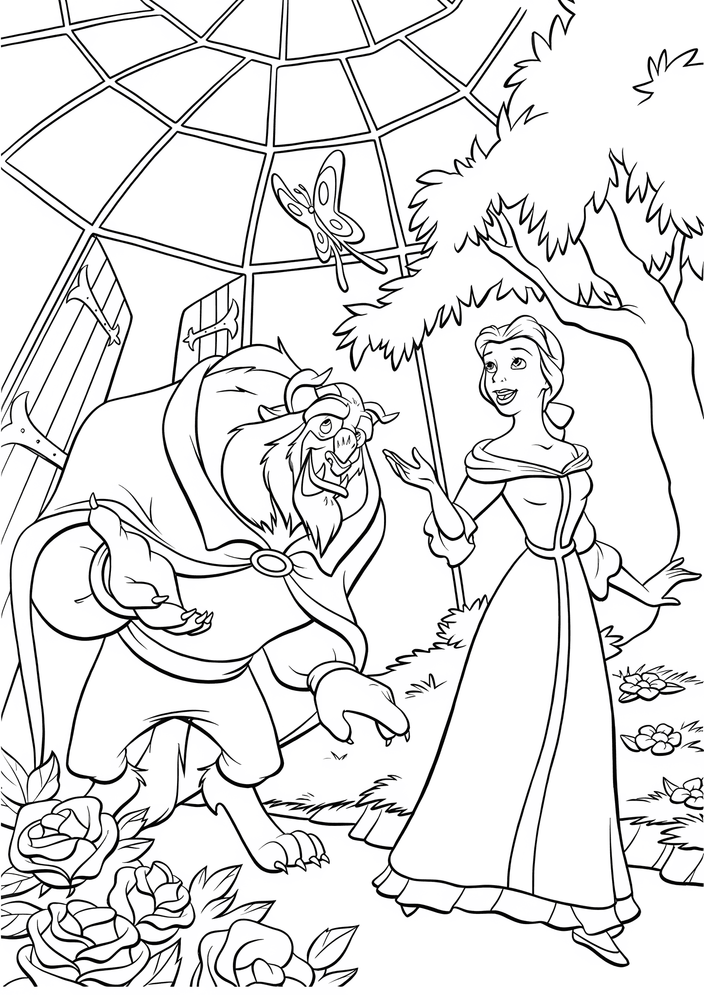 Belle and the Beast in the Garden