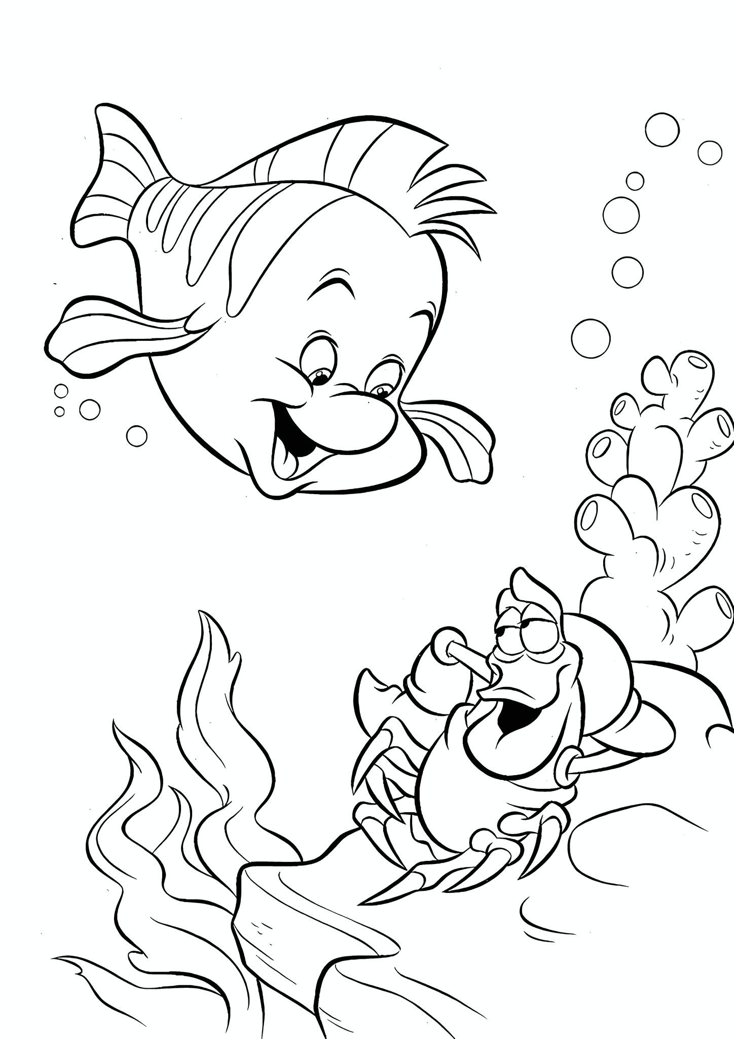 Ariel (Disney Princess): Flounder and Sebastian