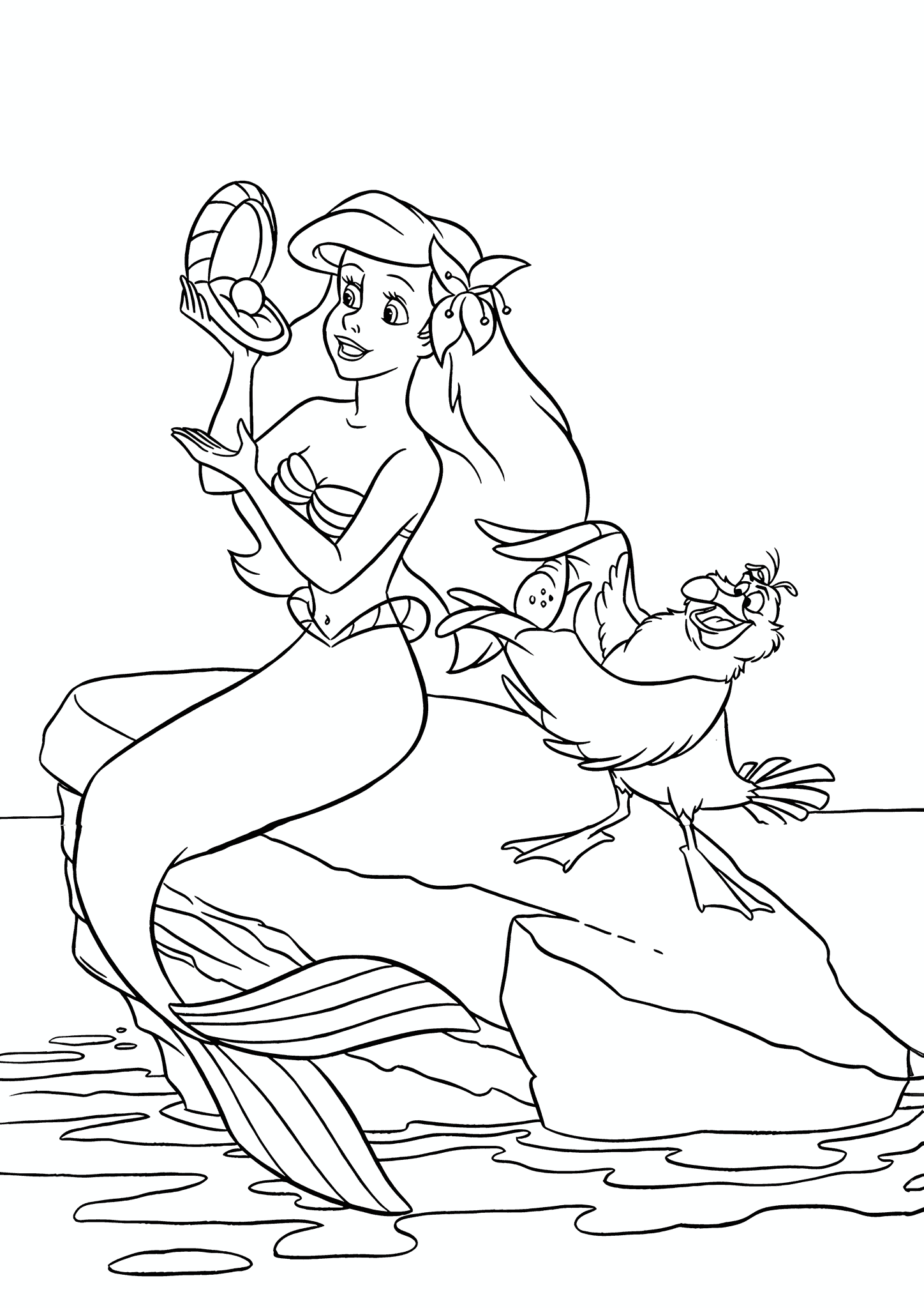 Ariel (Disney Princess) on a Rock