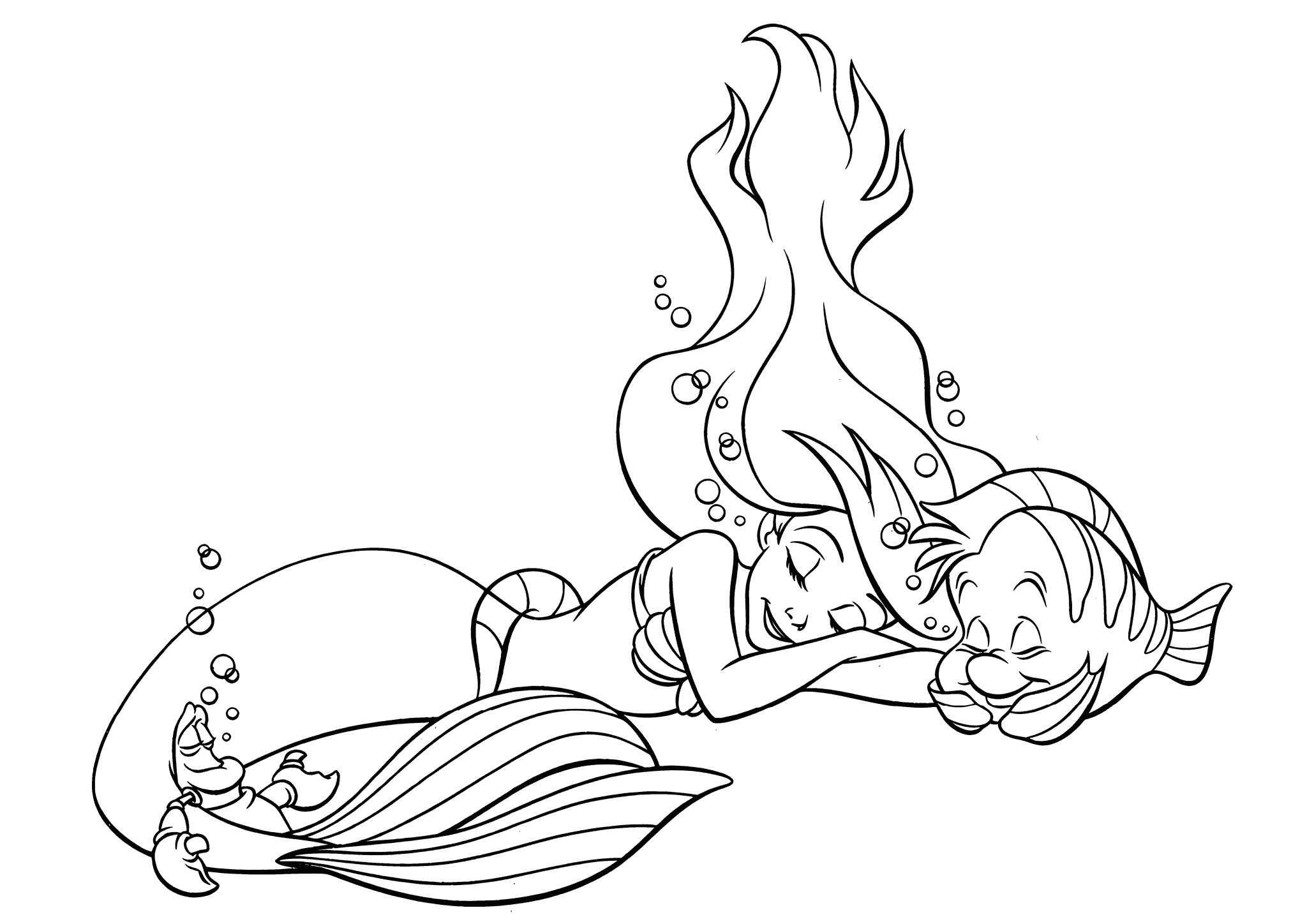 Ariel (Disney Princess) and Sebastian