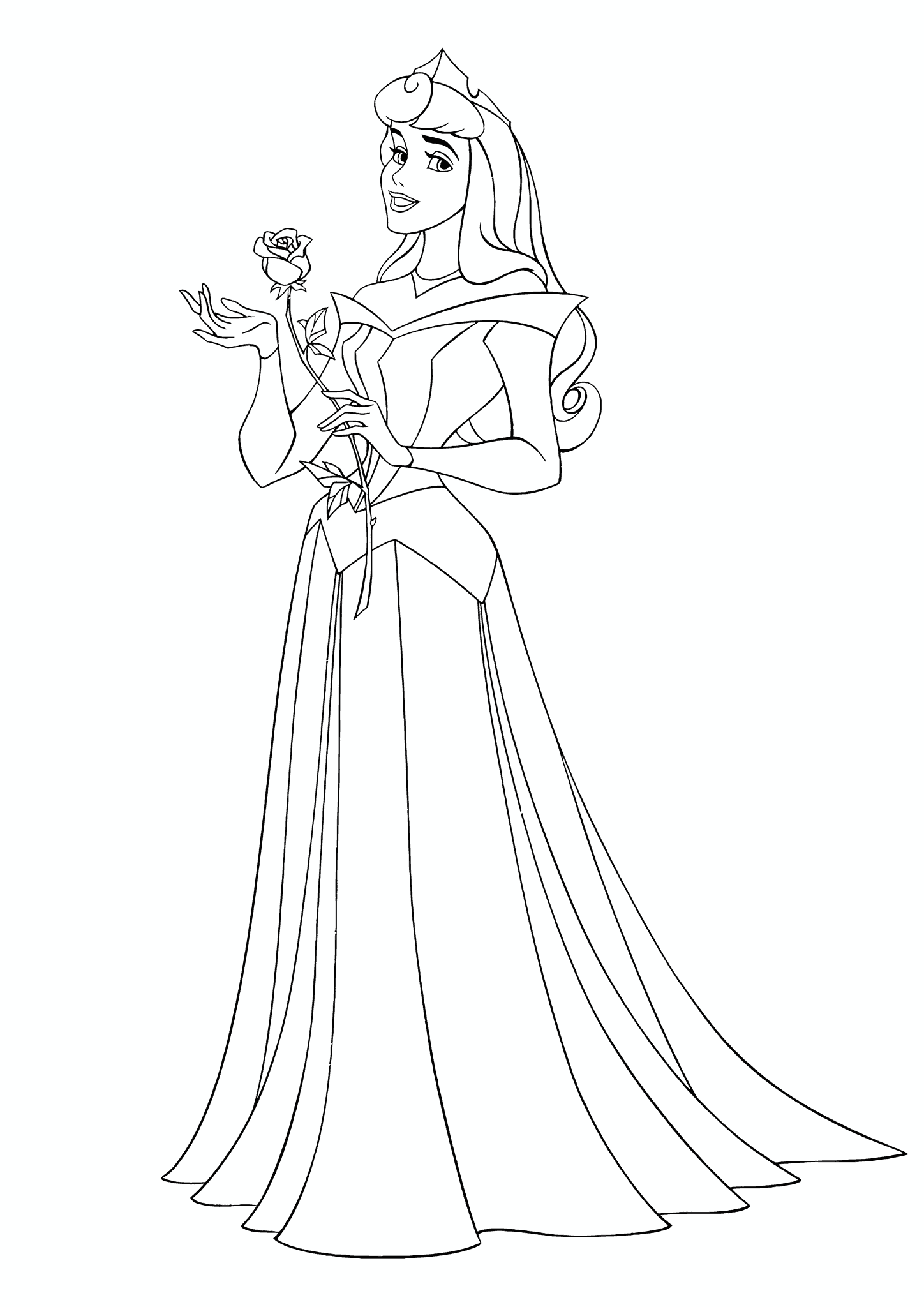 Aurora (Disney Princess) with a Rose