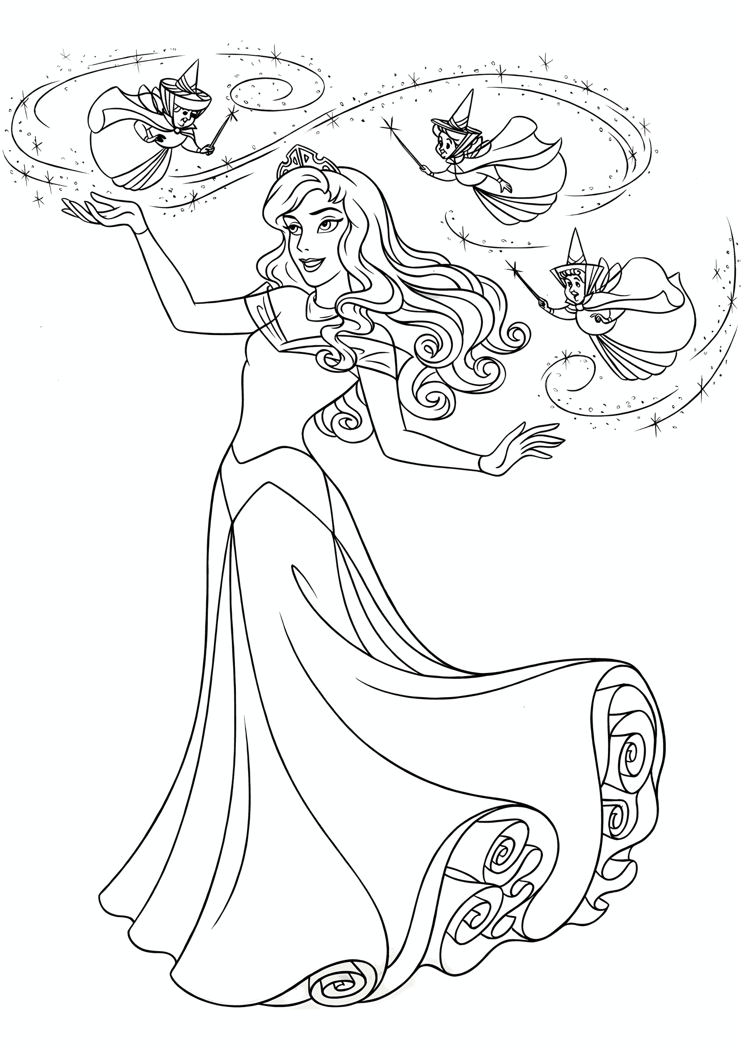 Fairies Circling Over Aurora (Disney Princess)