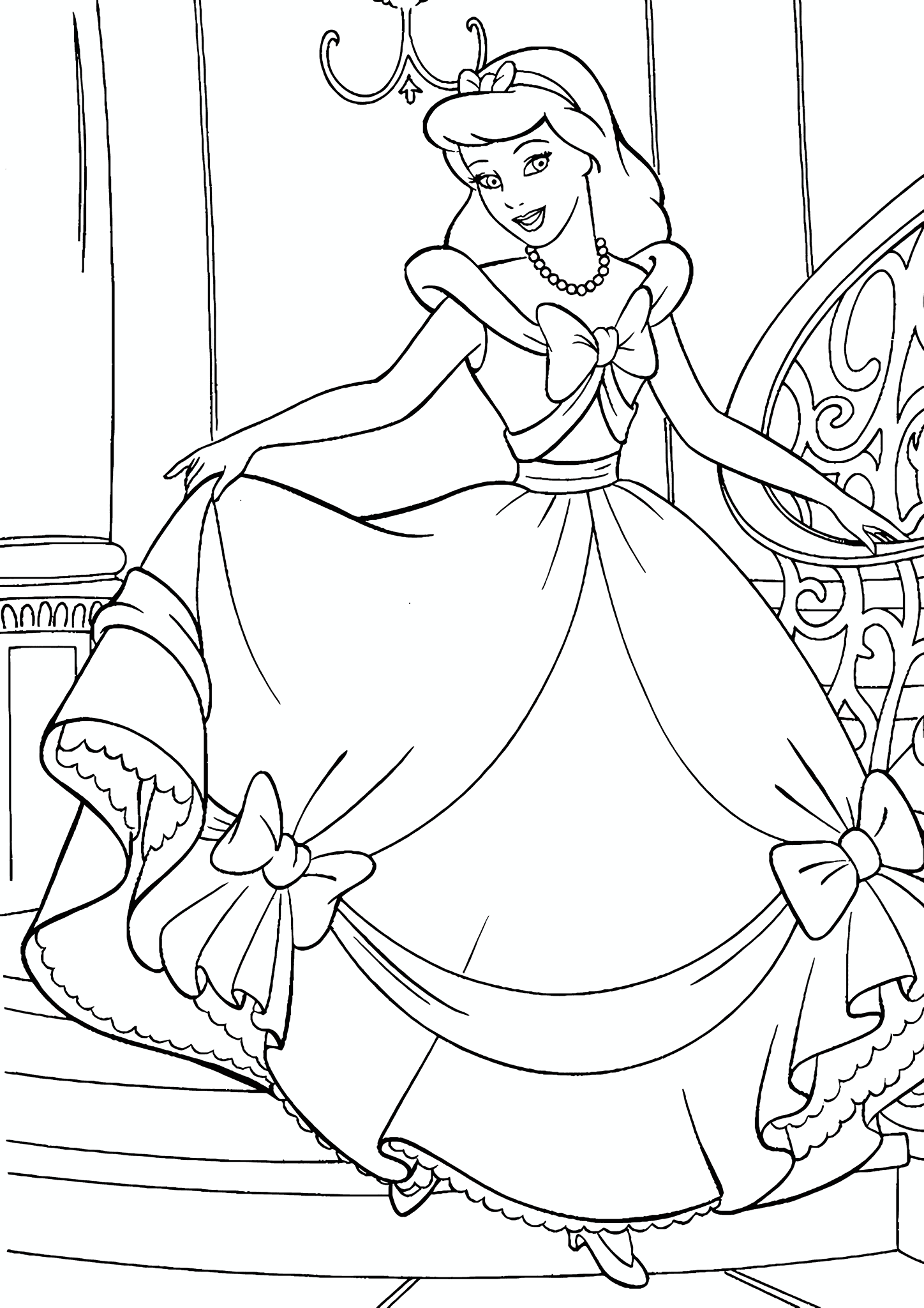 Princess Cinderella: on the Castle Stairs