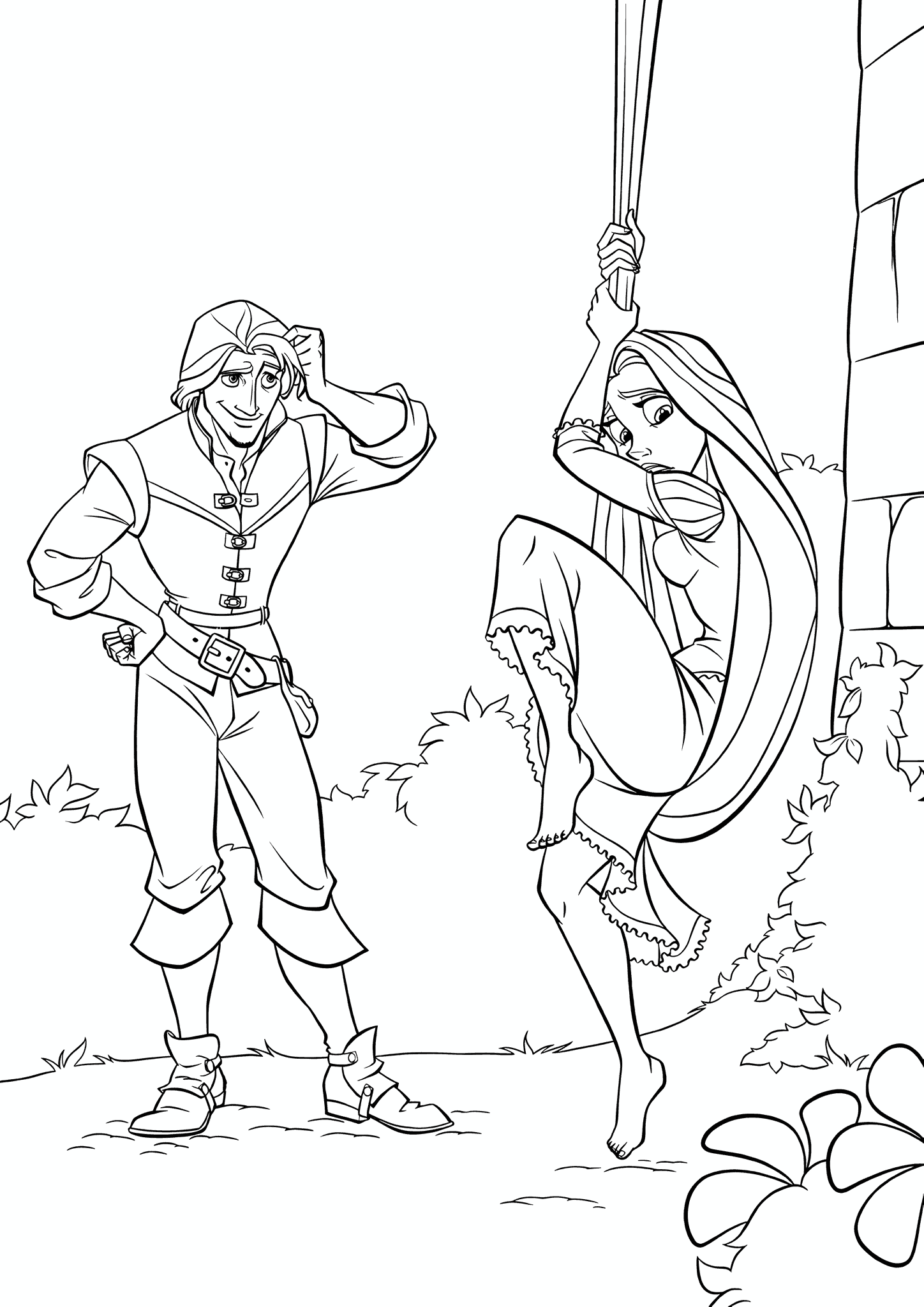 Rapunzel Princess is Afraid to Come Down