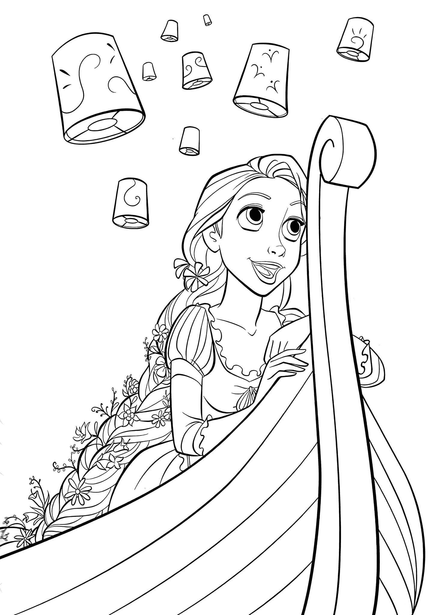 Rapunzel (Disney Princess) in a Boat
