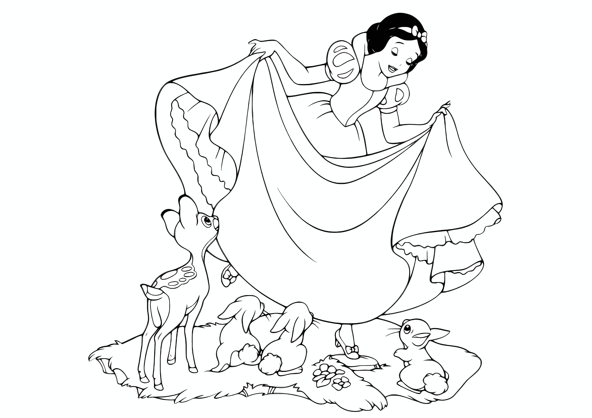 Snow White Princess Sings to the Animals