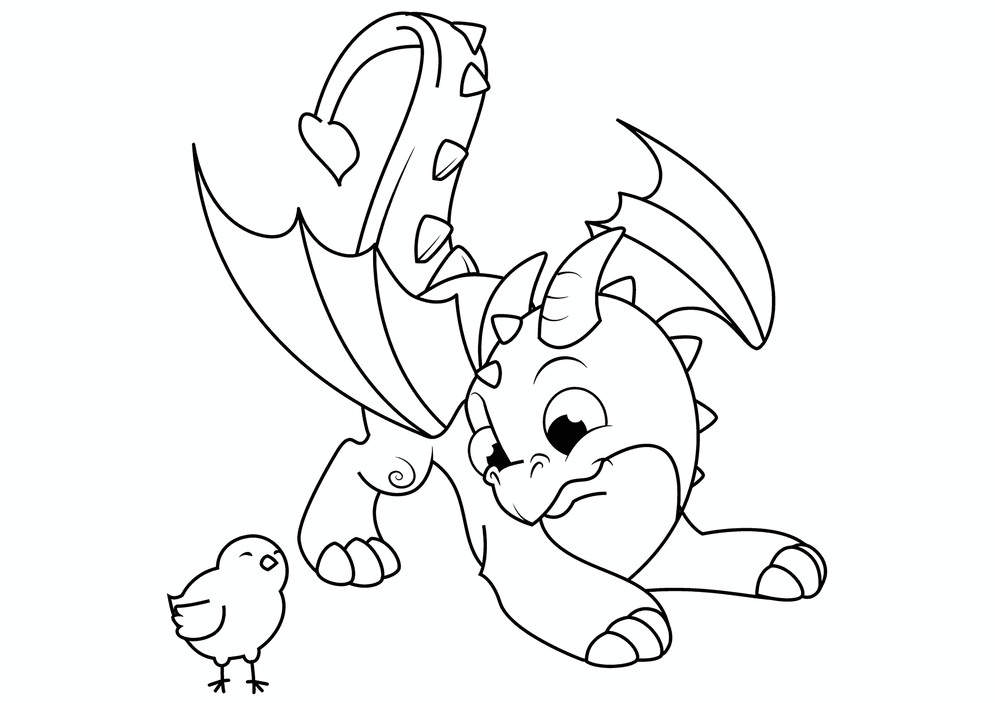 Young Dragon and Chicken