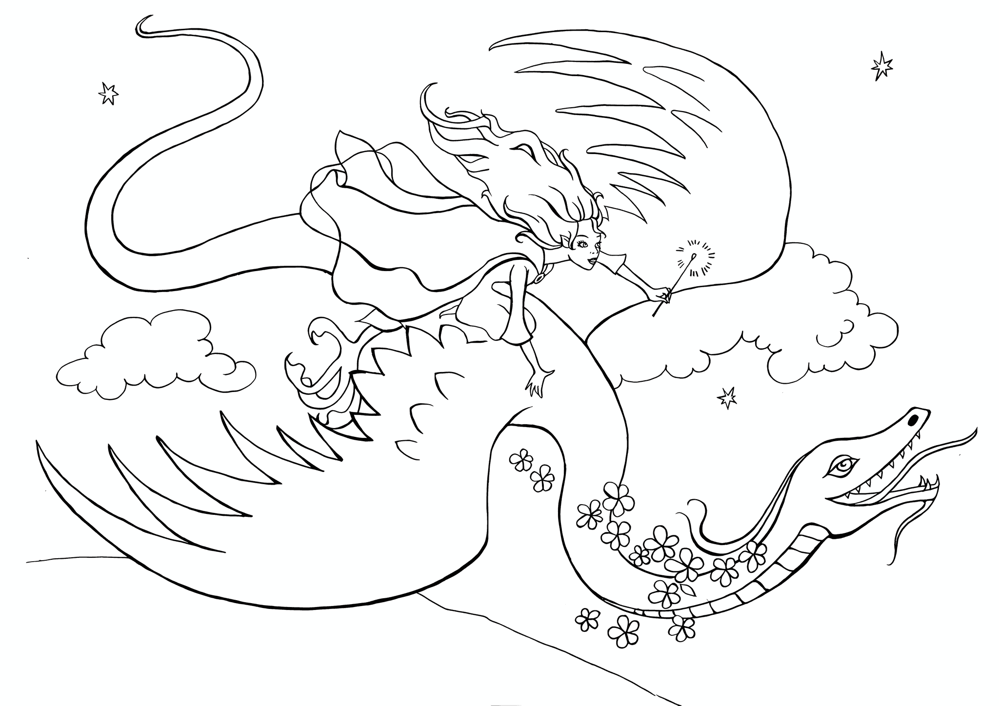 Girl on a Flying Dragon