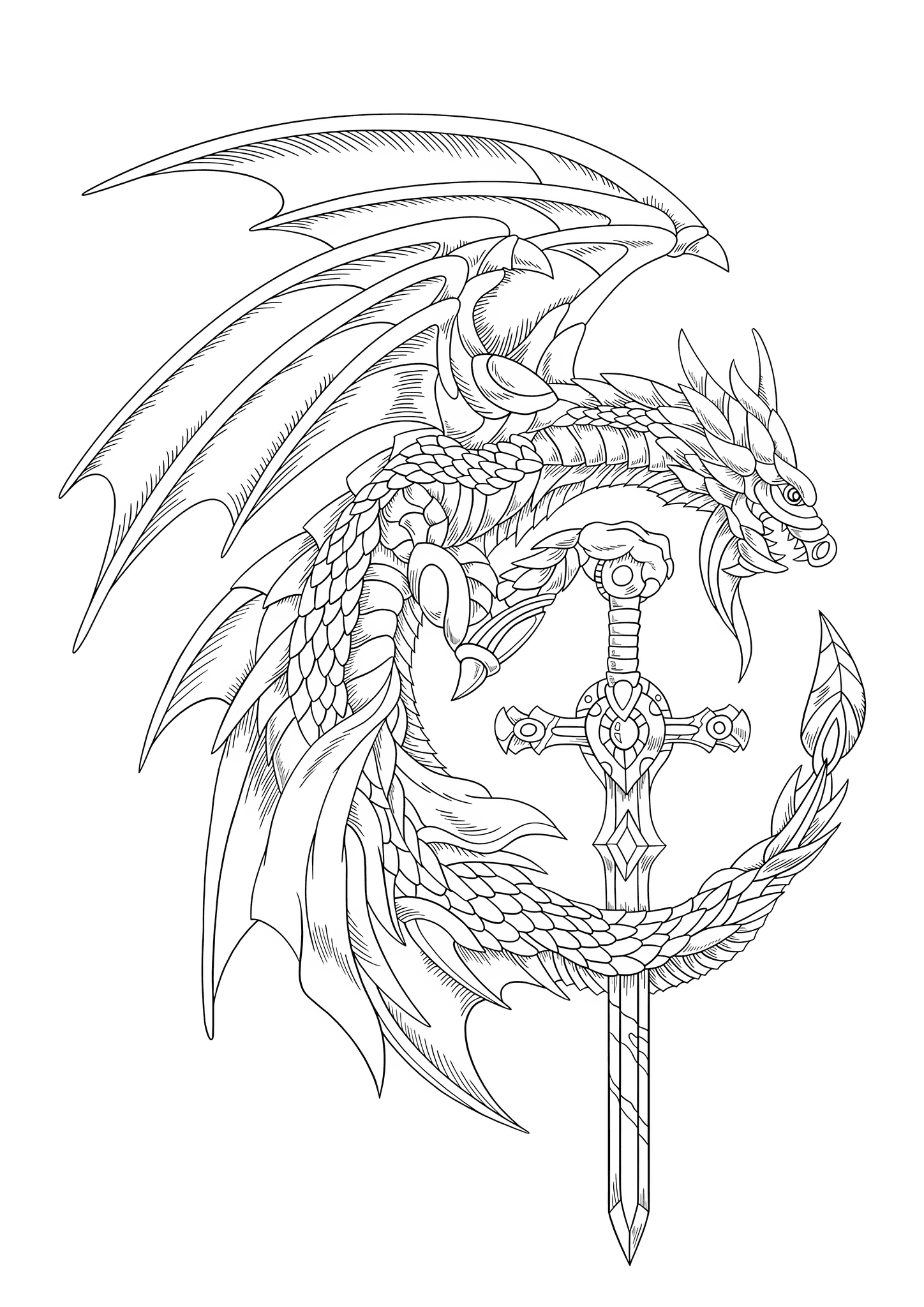 Furious Dragon with a Sword