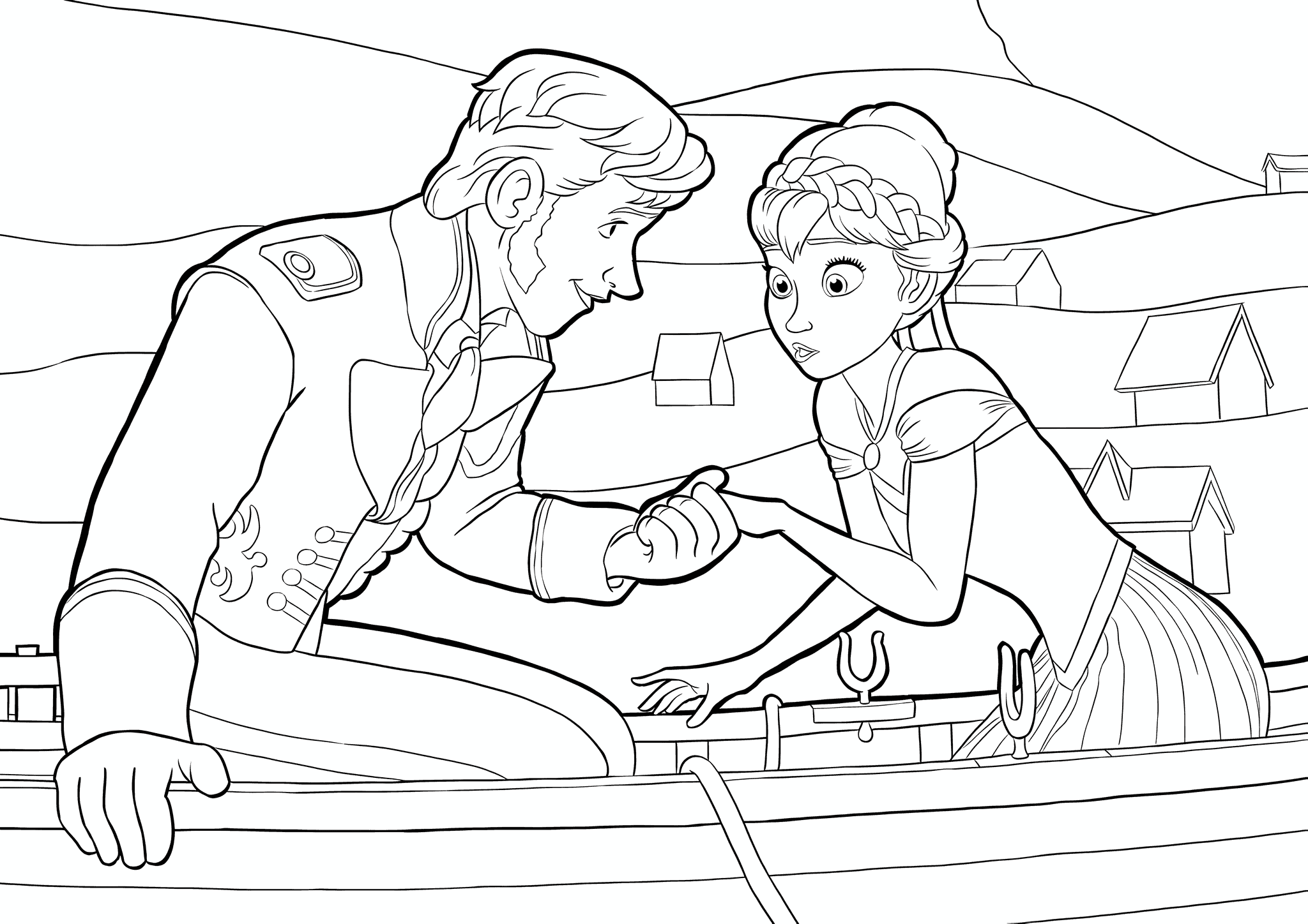 Frozen: Hans and Anna in a Boat
