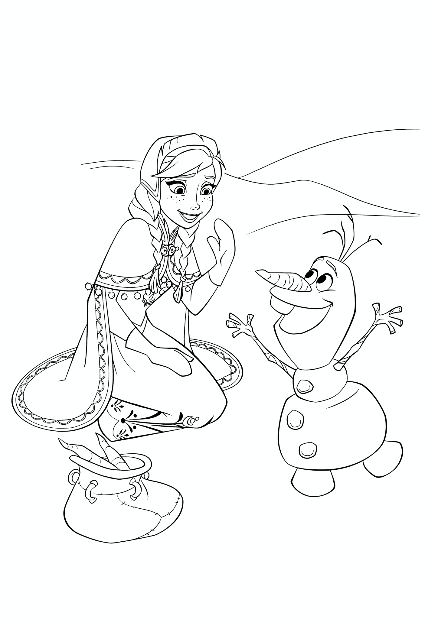 Frozen: Olaf and Anna with a Bag of Carrots