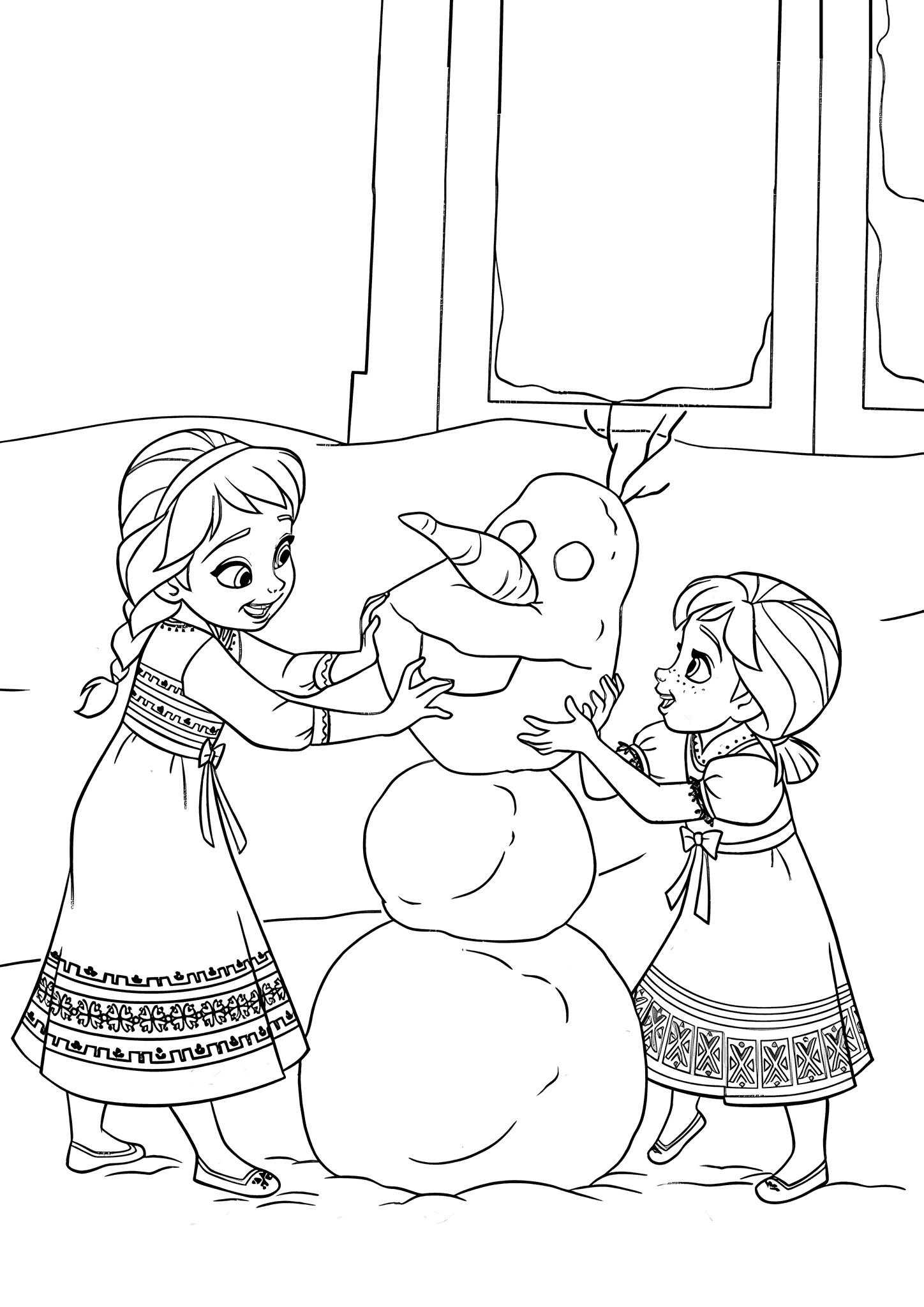 Frozen: Princesses Make a Snowman
