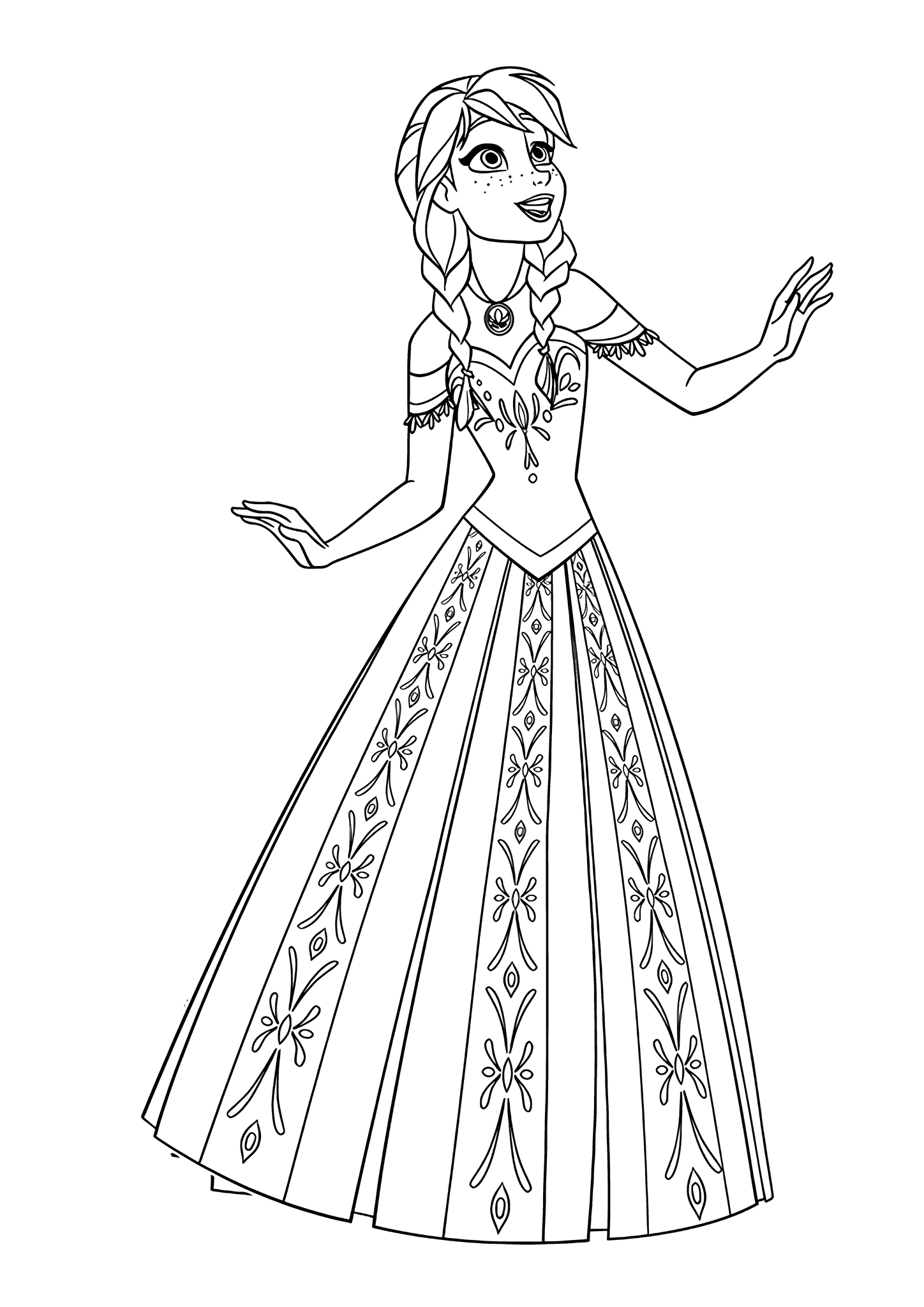 Frozen: Surprised Anna in An Elegant Dress