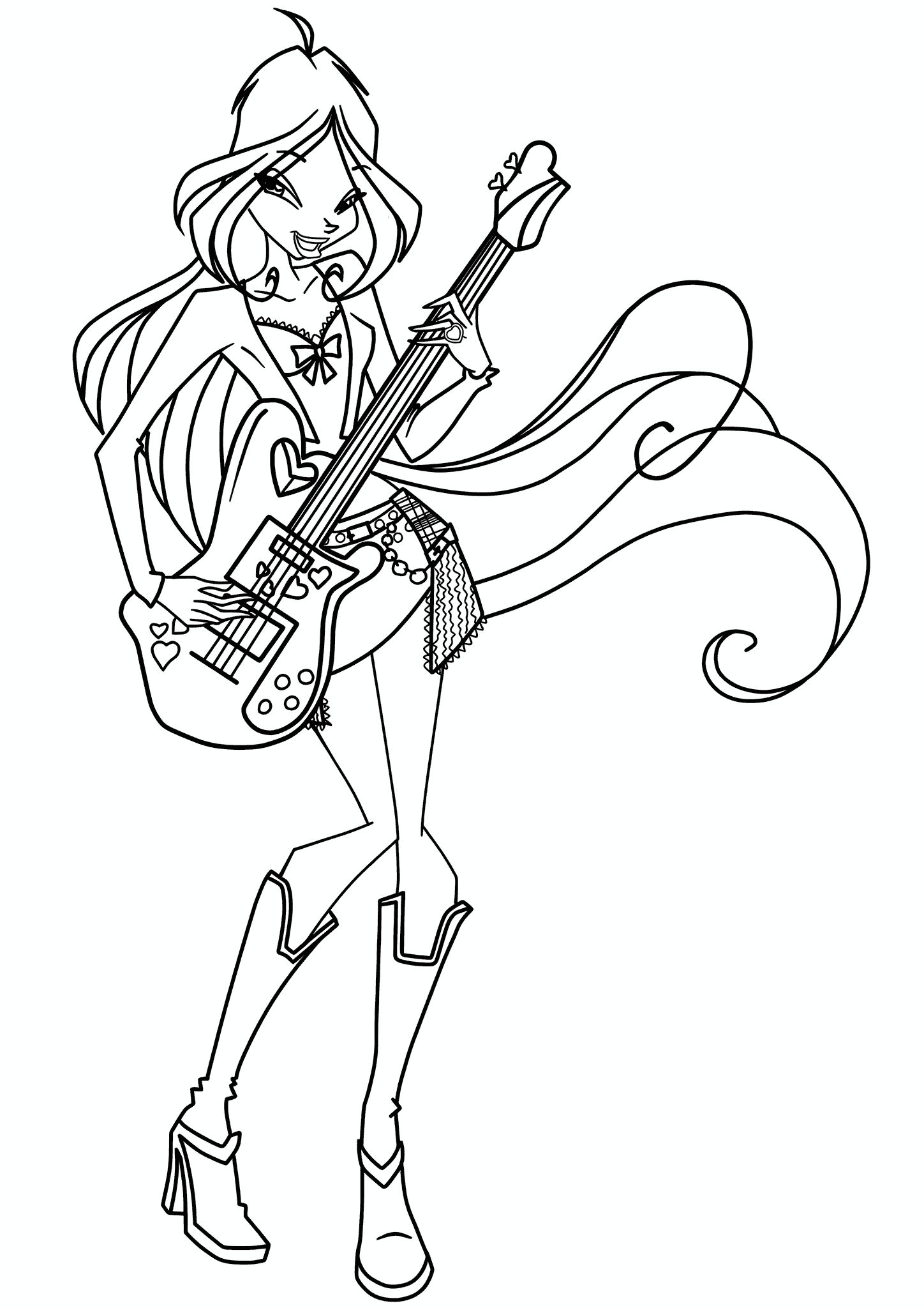 Flora (Winx Club) with a Guitar