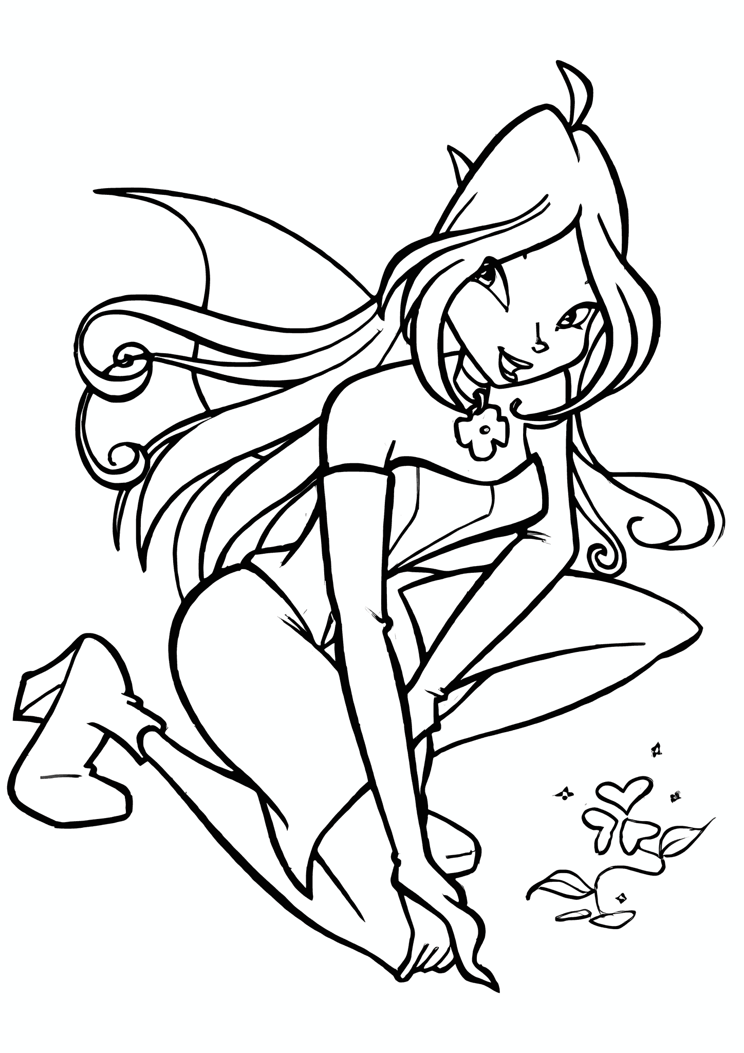 Flora (Winx Club): Girl is Looking at a Clover