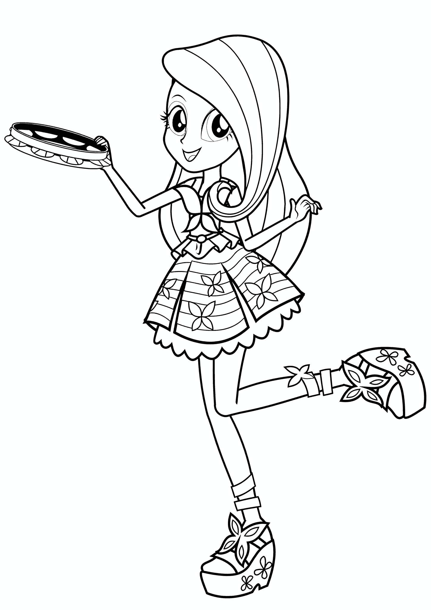 Fluttershy (MLP) with a Tambourine