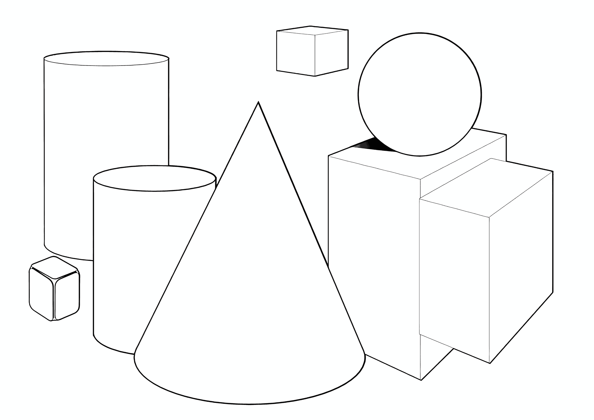 Geometric Shapes: Several 3d Figures