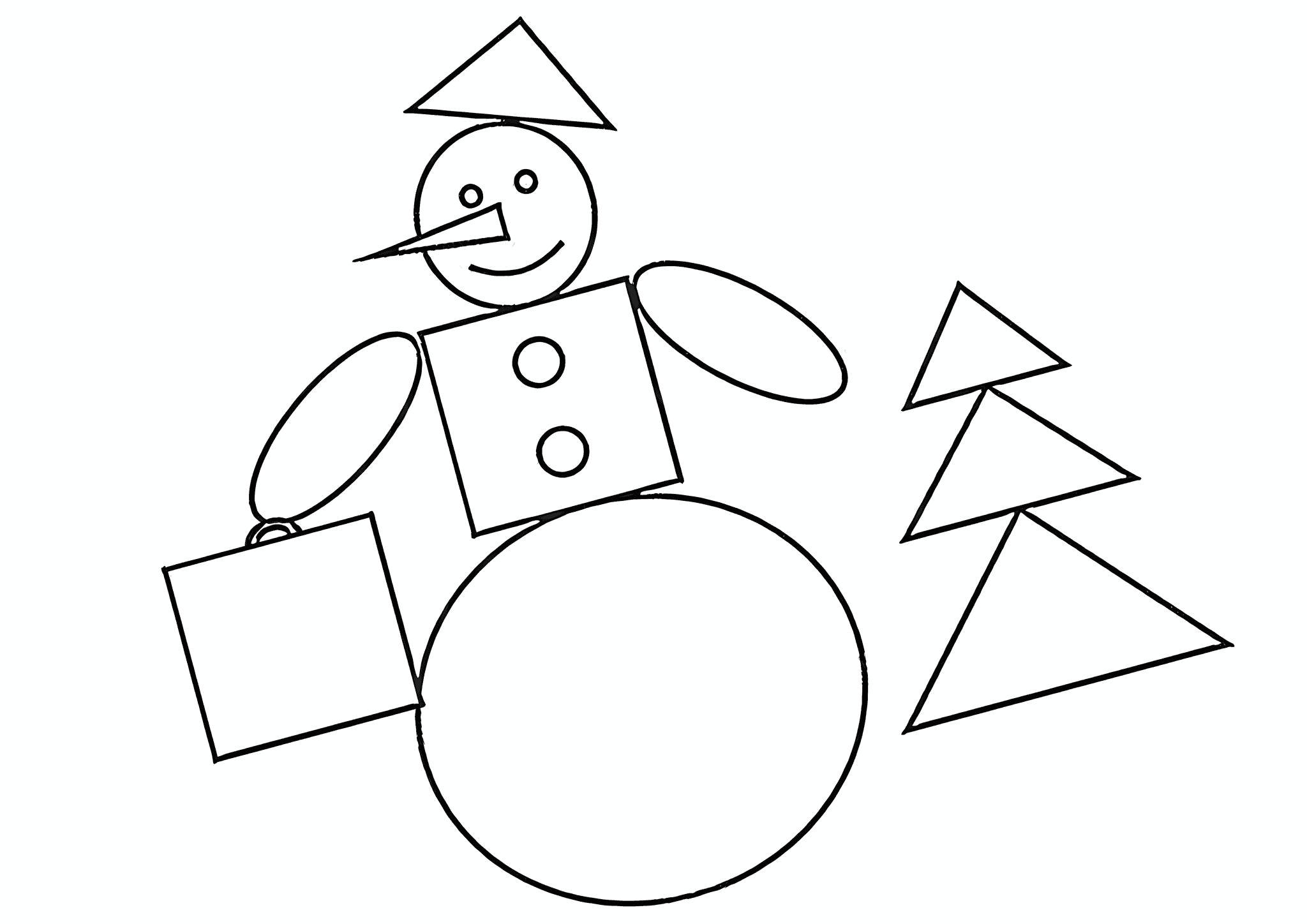 Geometric Shapes: Snowman