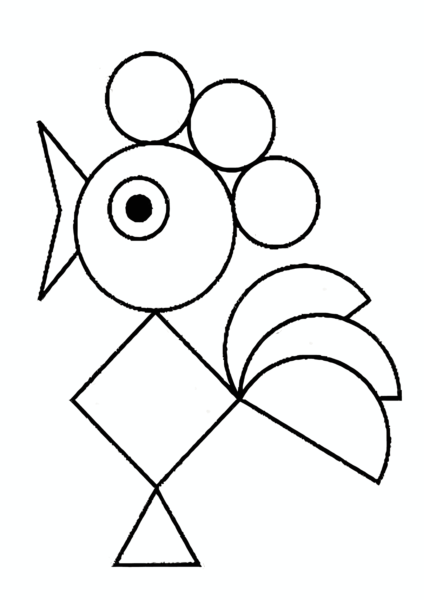 Geometric Shapes: Cockerel