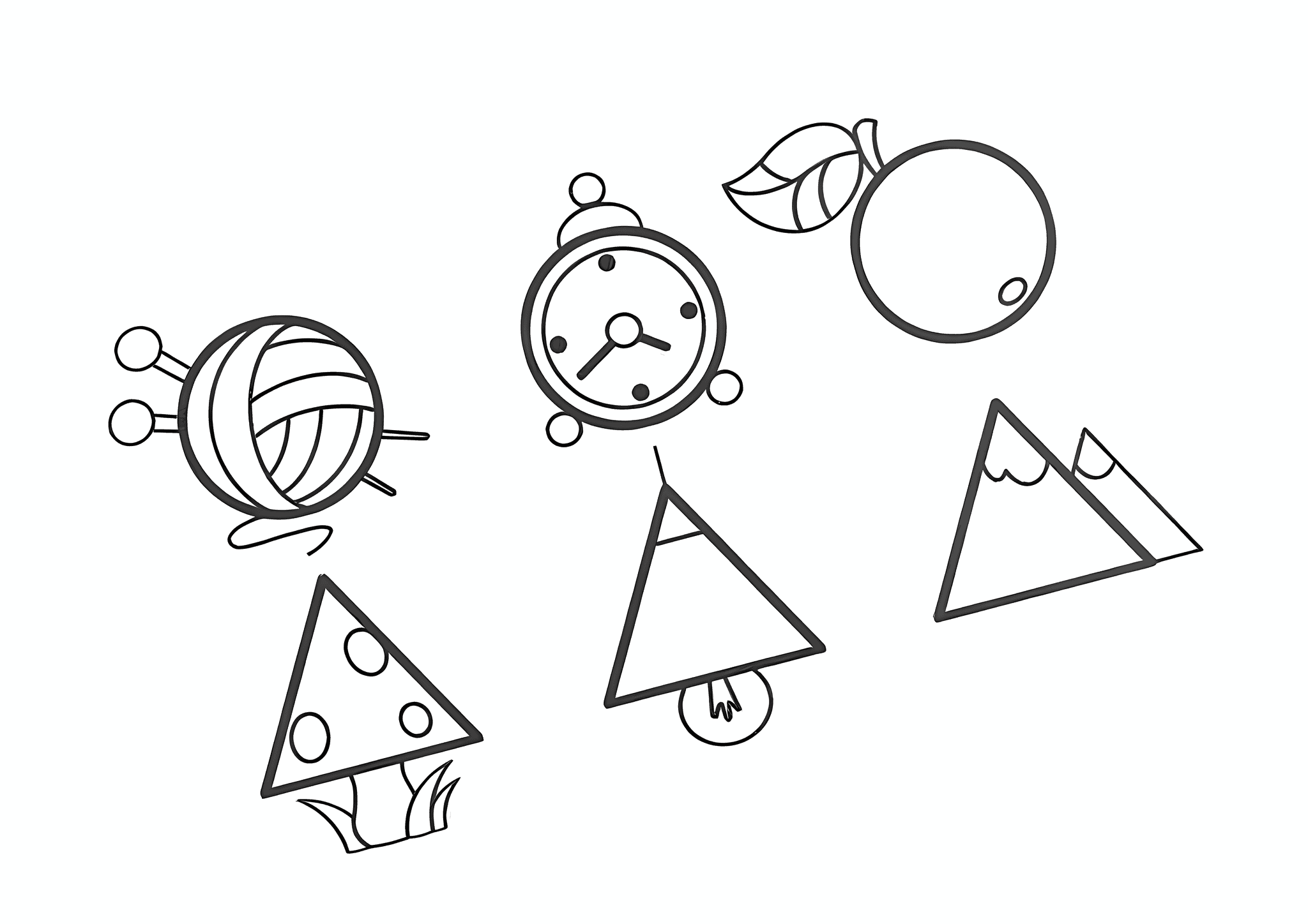 Geometric Shapes: Circles and Triangles