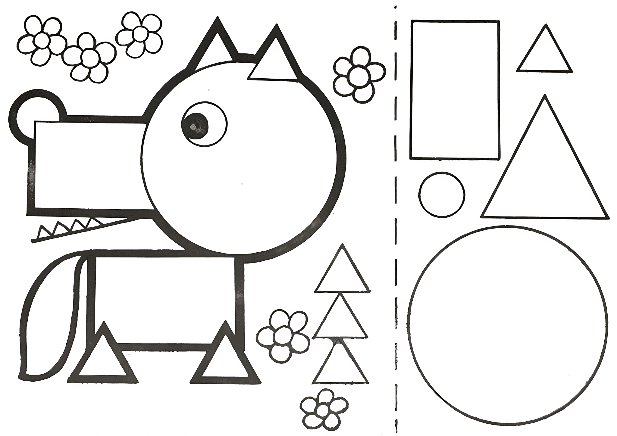 Geometric Shapes: Wolfman