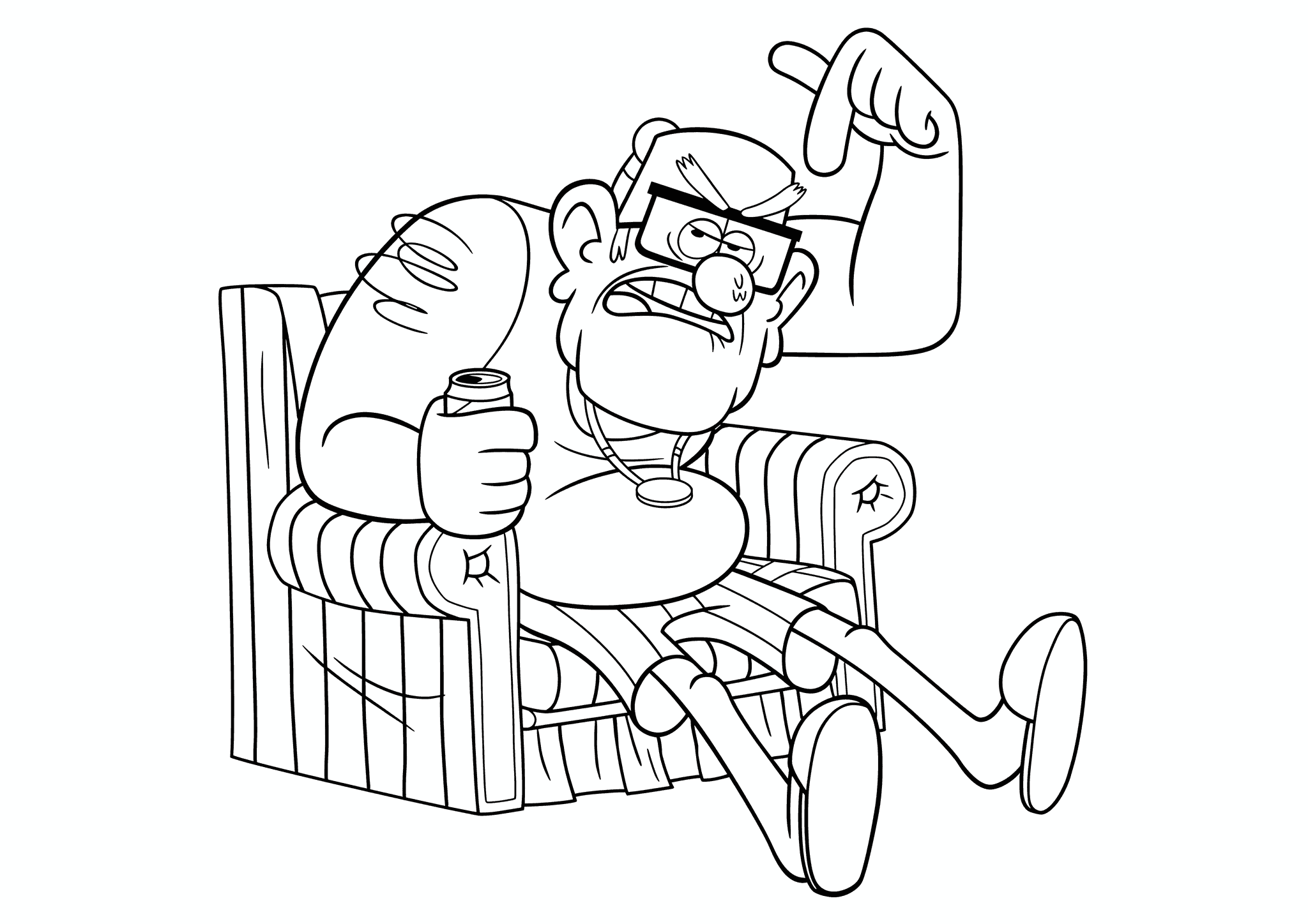 Gravity Falls: Grunkle Stan in Front of the Tv