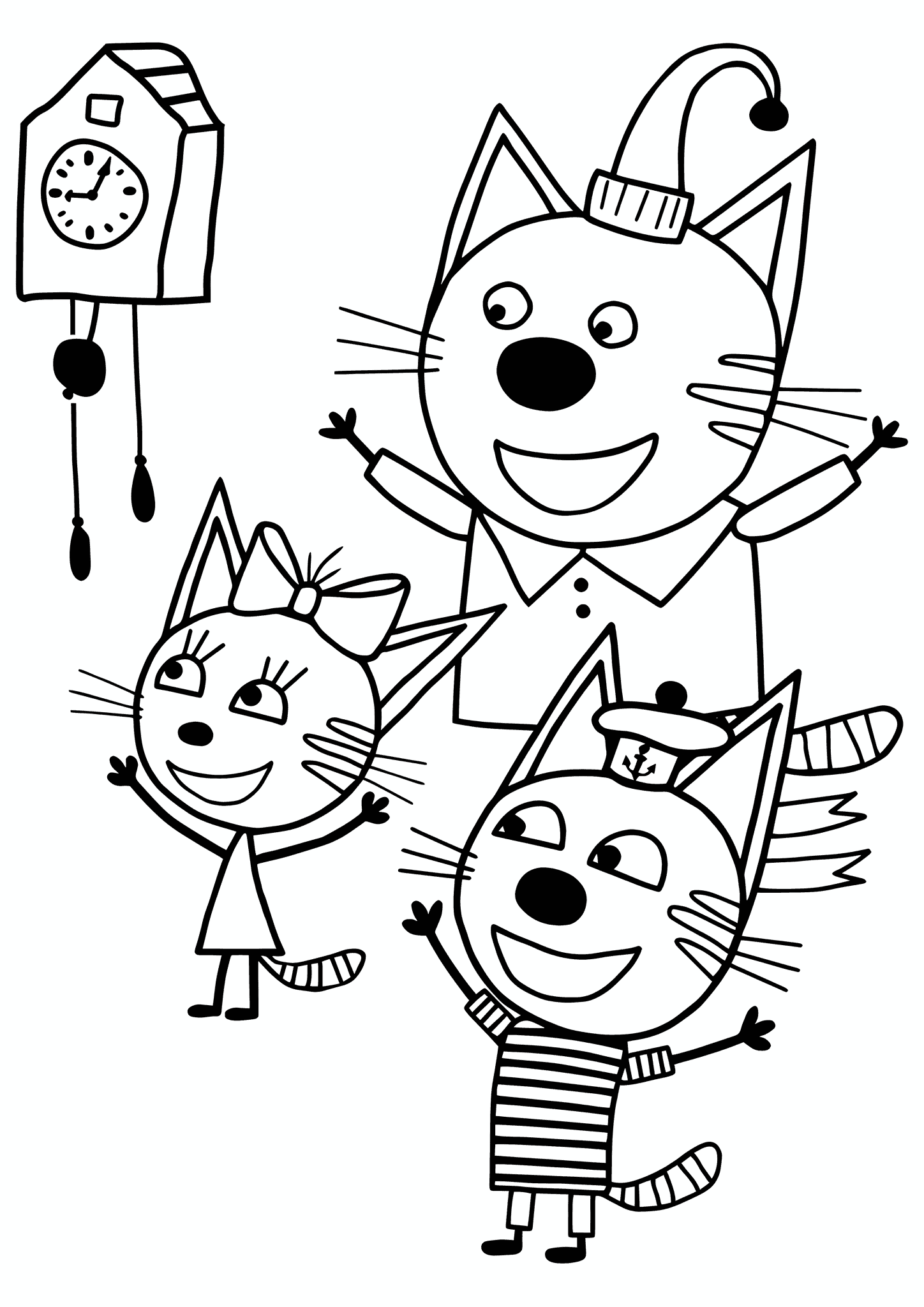 Kid-e-cats: Three Cats and a Cuckoo Clock