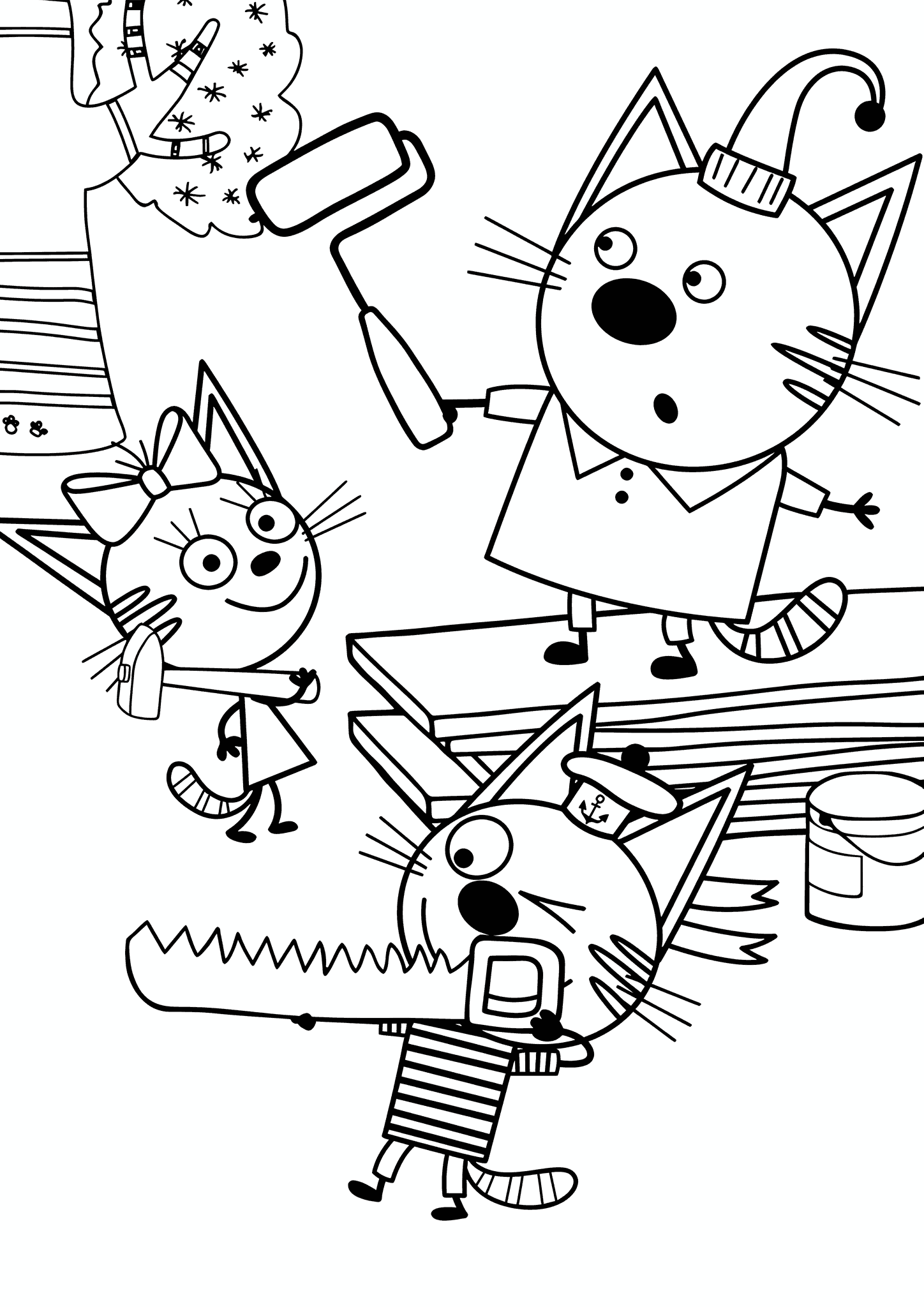 Kid-e-cats: Three Cats at the Construction Site