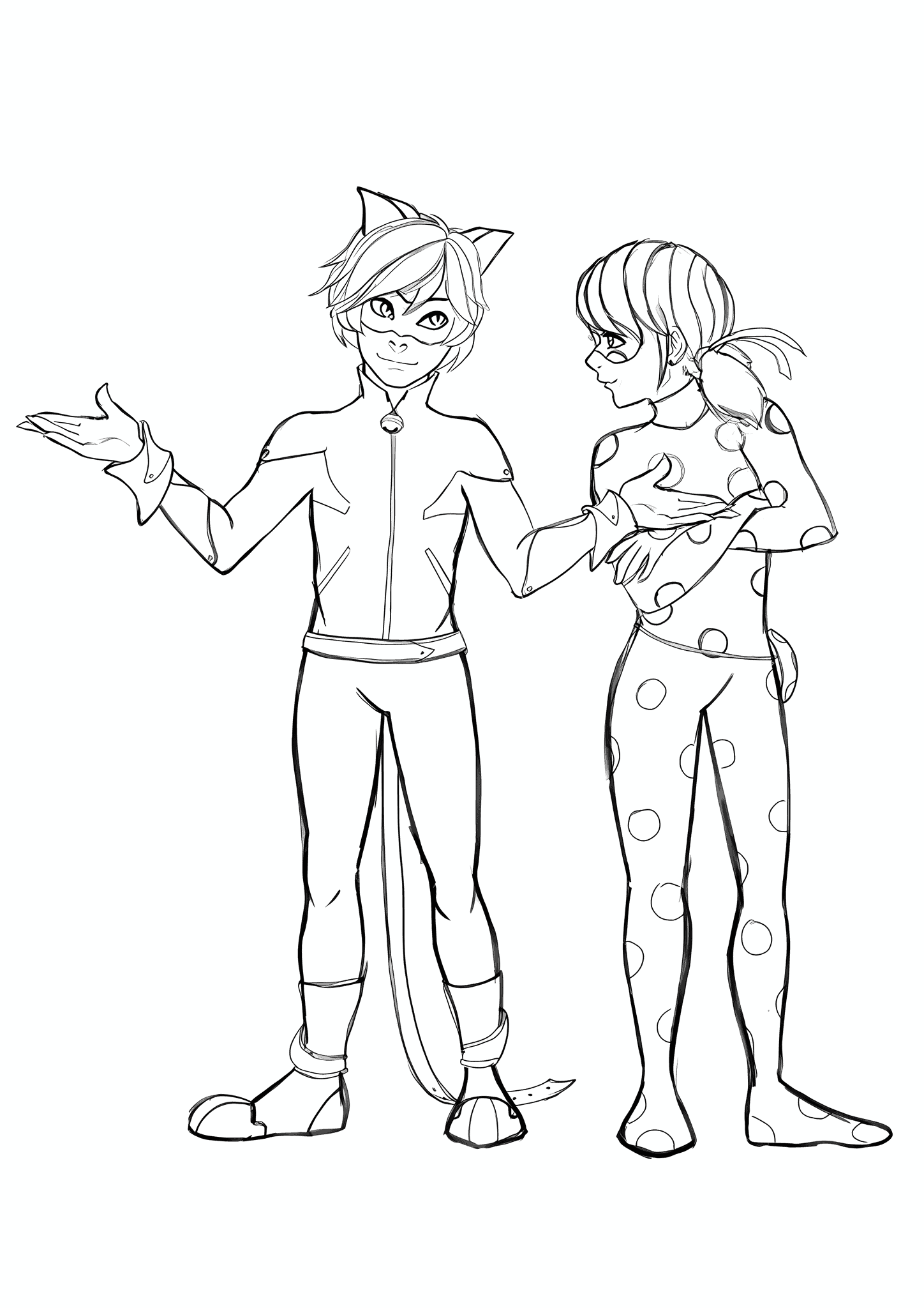 Lady Bug and Cat Noir