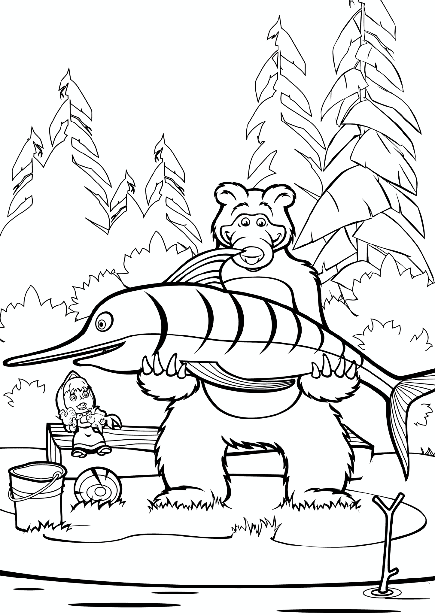 Masha and the Bear: Bear Caught a Swordfish