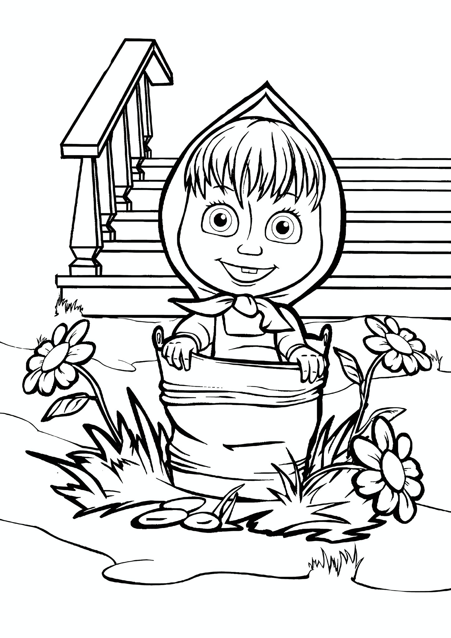 Masha and the Bear: Fidget Rolls Down the Stairs