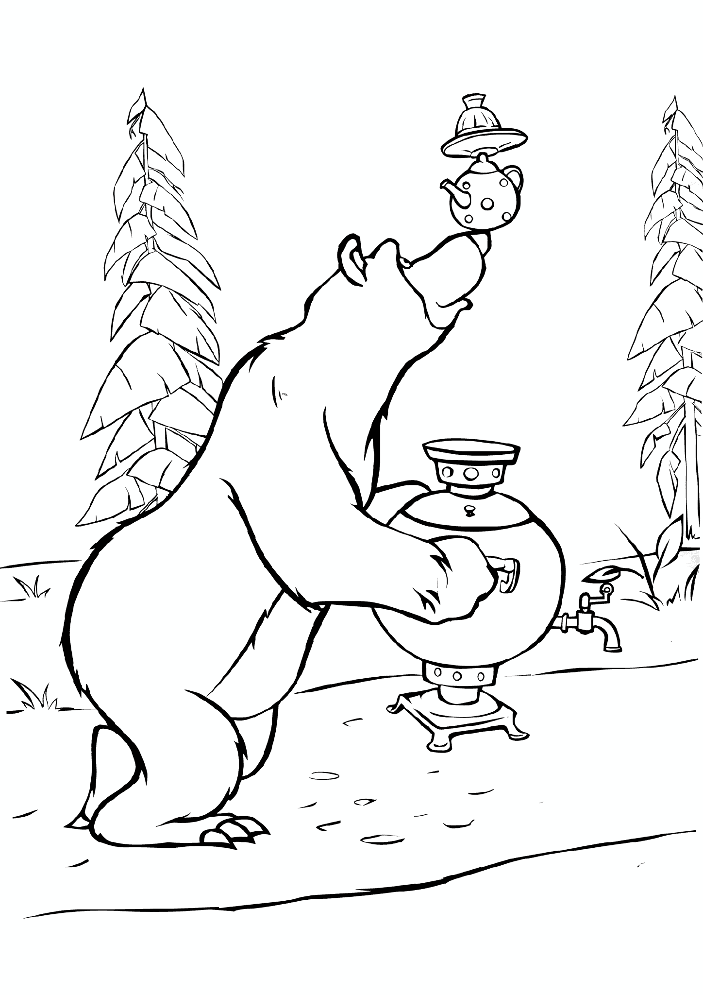 Masha and the Bear: Bear with a Samovar