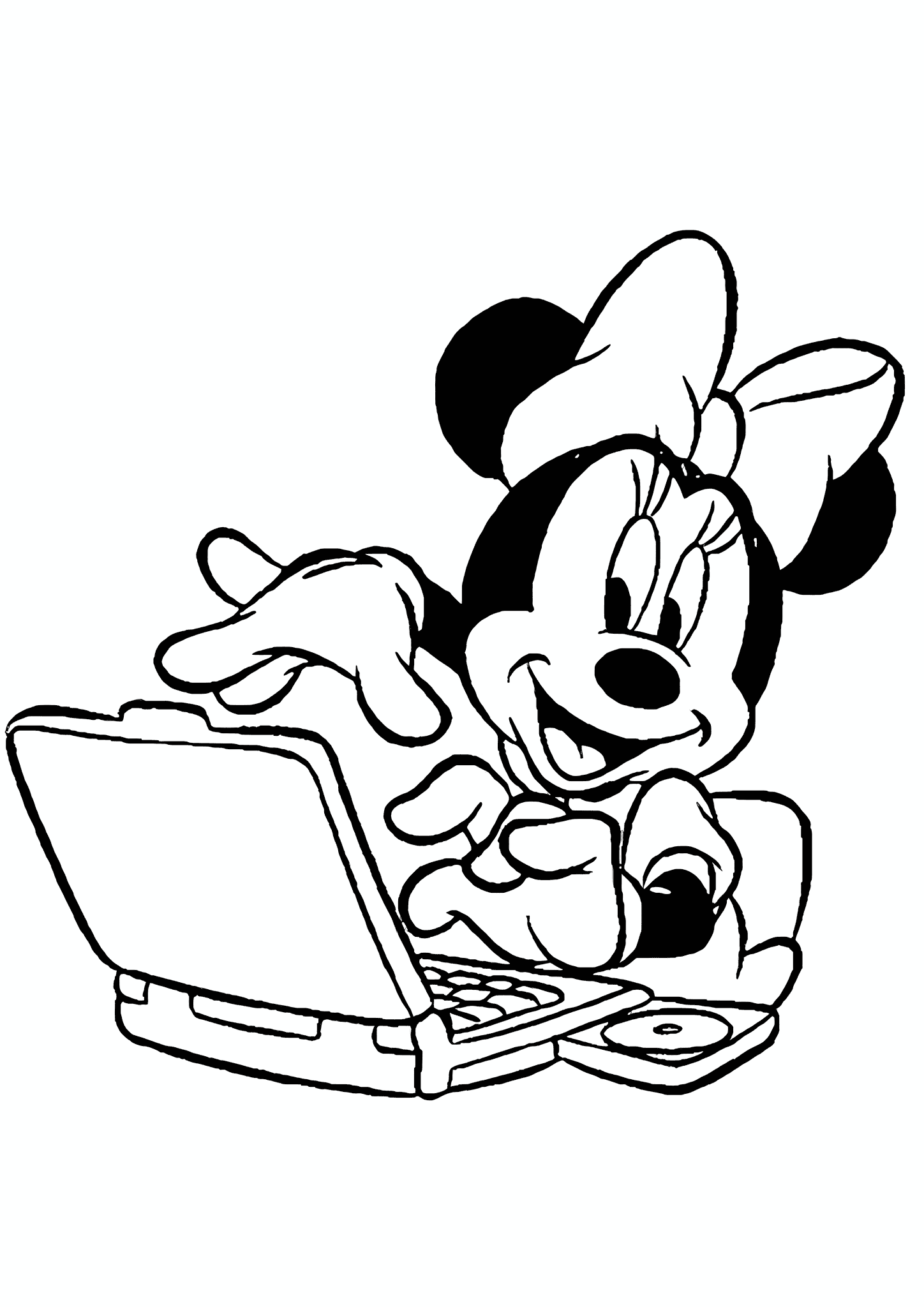Minnie Mouse at the Laptop