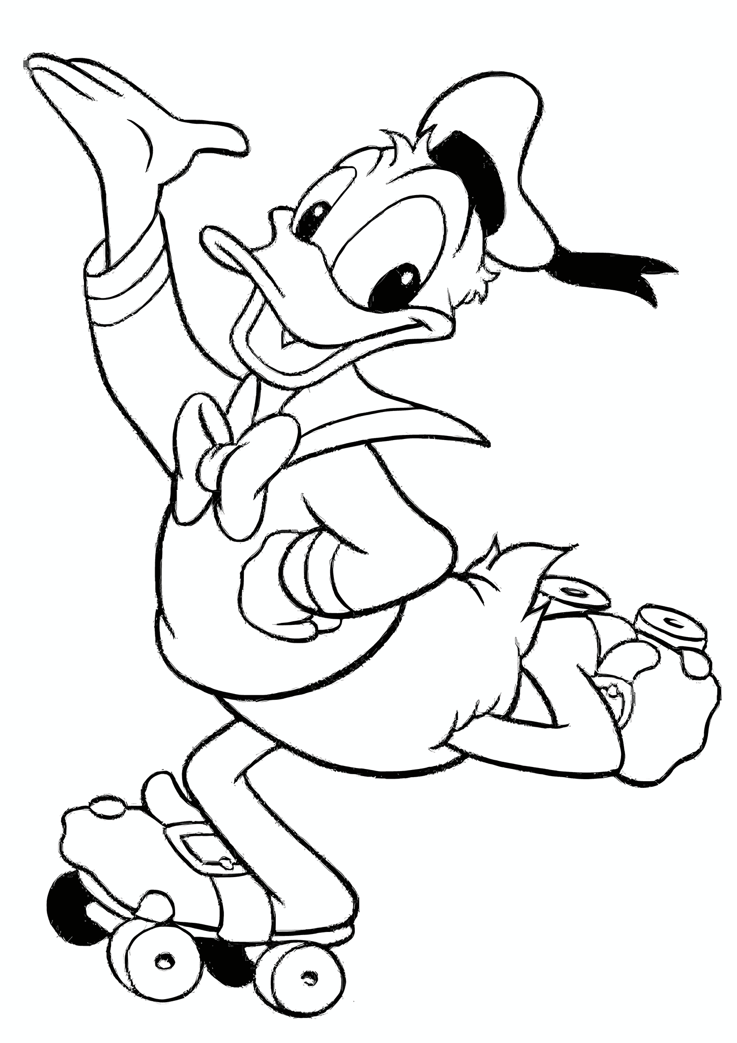 Donald Duck on Roller Skates