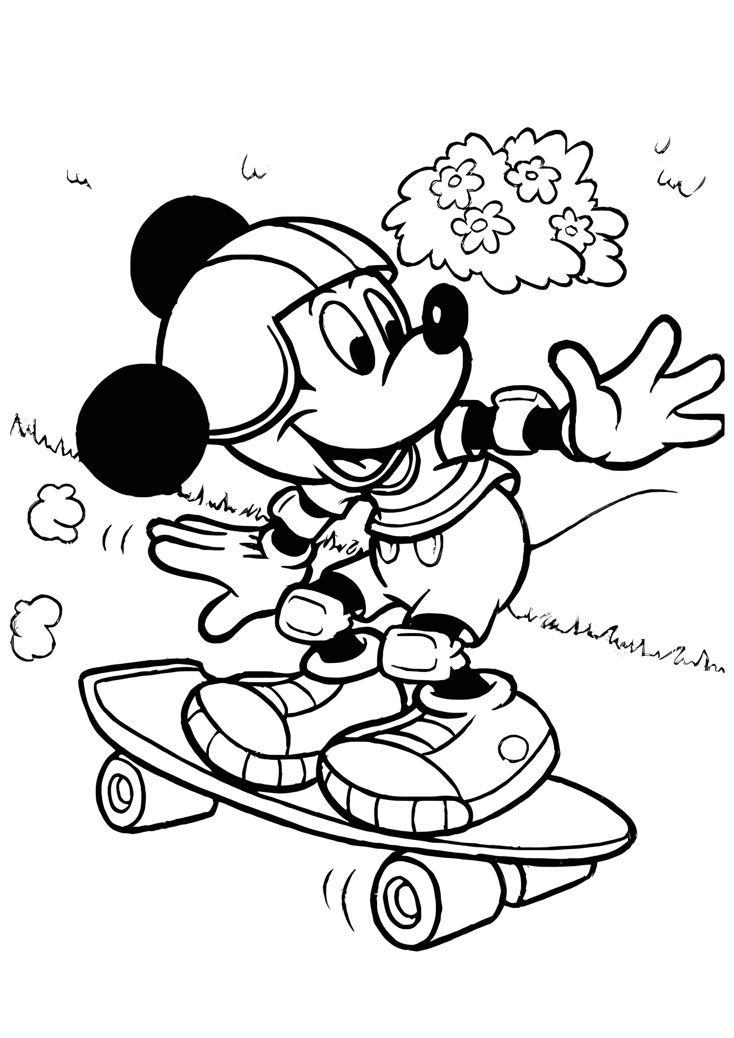Mickey Mouse on a Skateboard