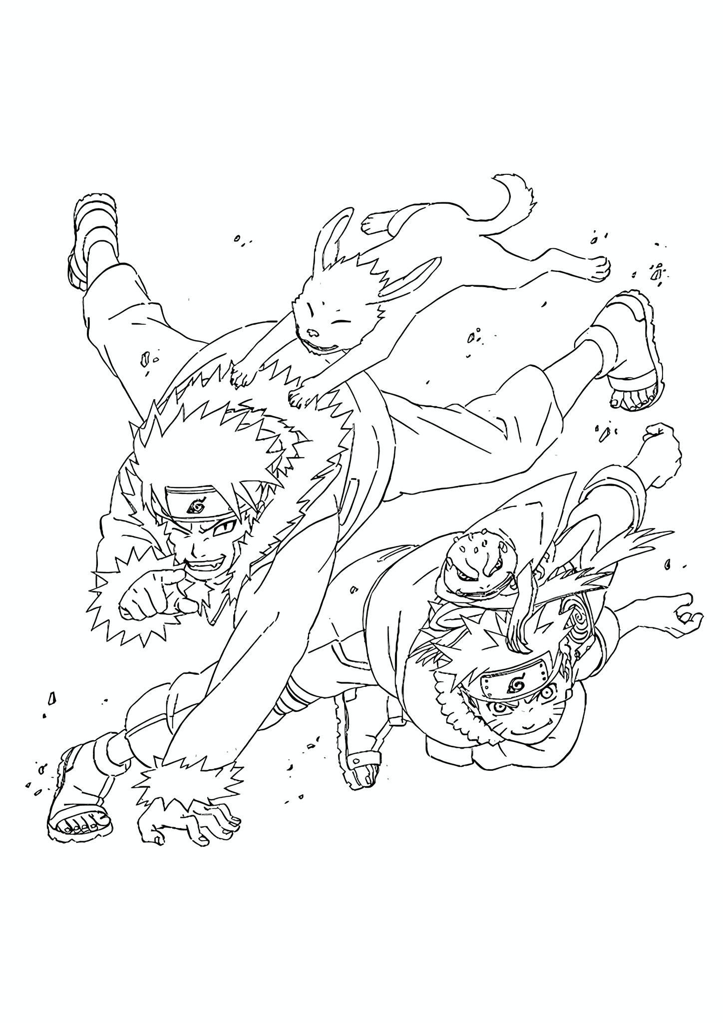 Naruto with Kiba Inuzuka and Akamaru