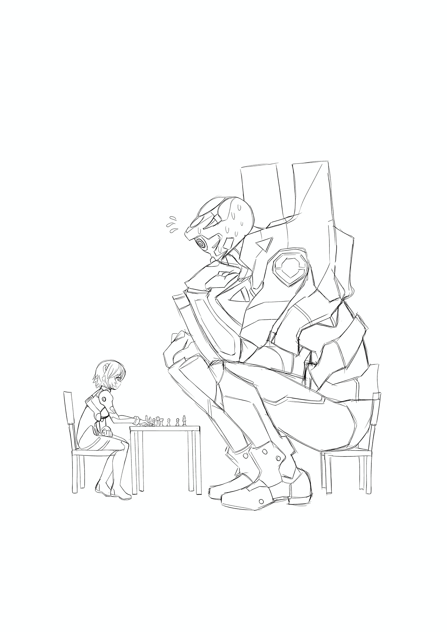 Rei Ayanami Plays Chess (Evangelion)