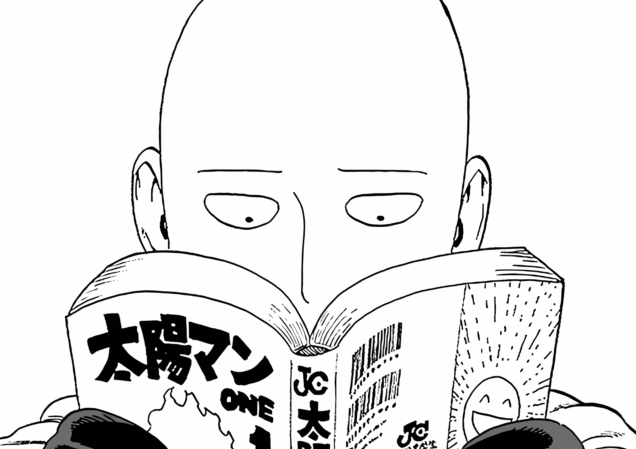 Saitama Reading (One-Punch Man)
