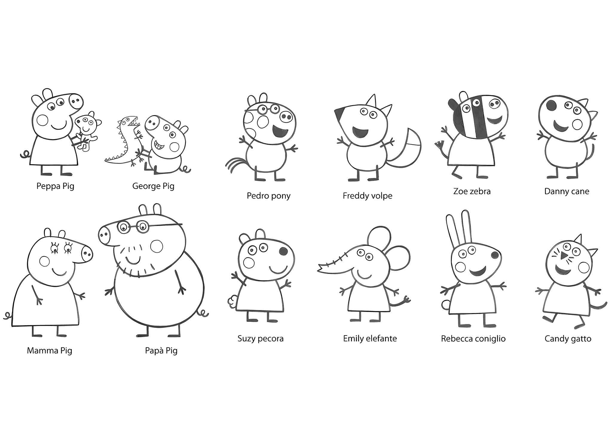 Peppa Pig Cartoon Characters