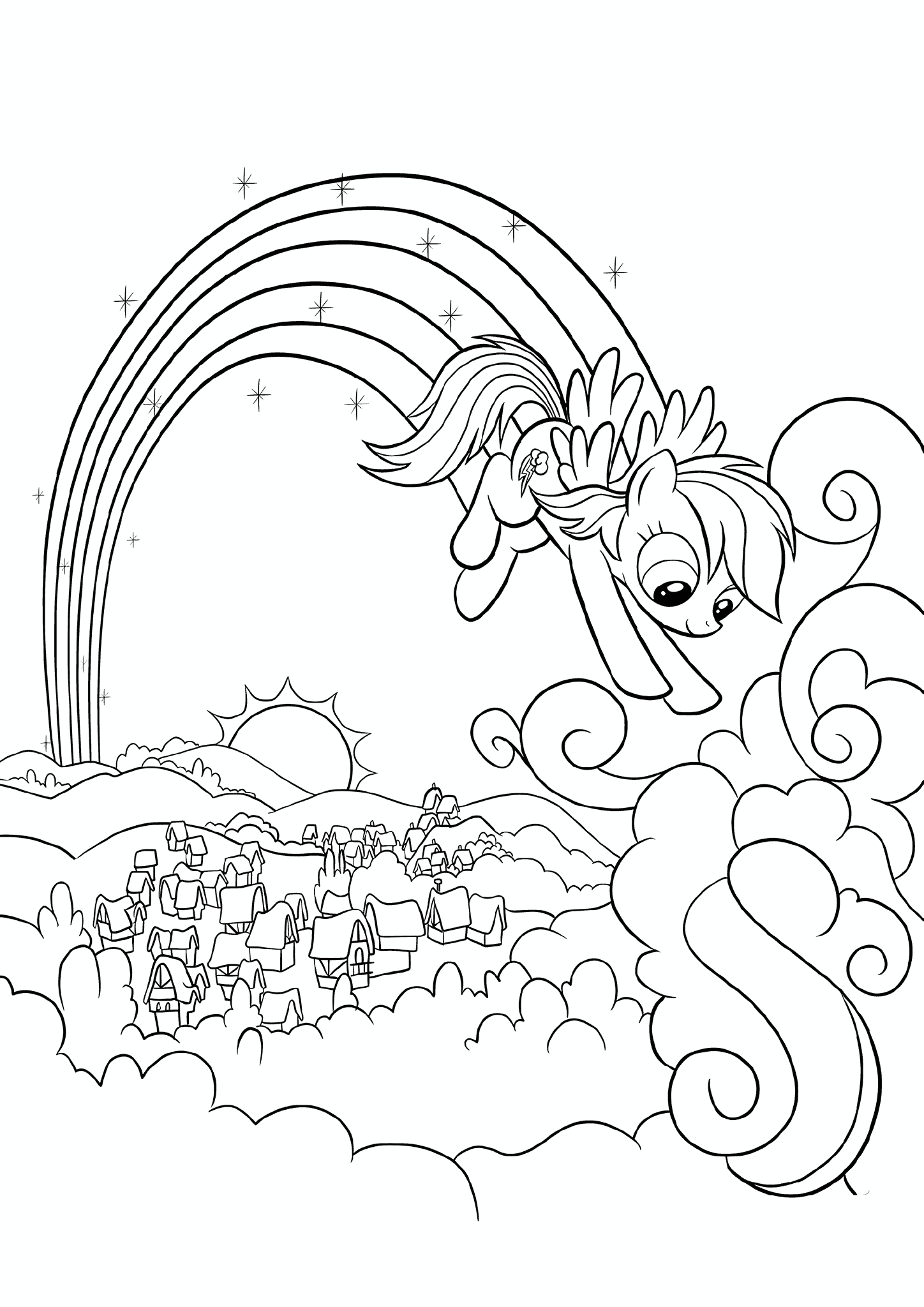 Rainbow Dash: Flying Over the Countryside